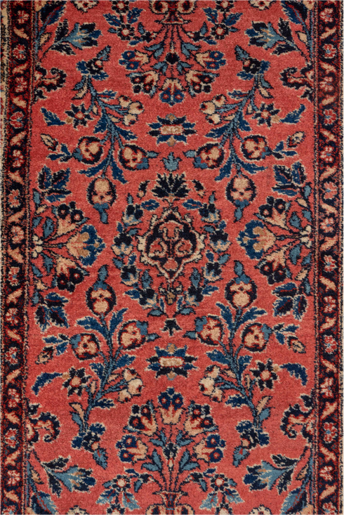 Antique Kashan Area Rug (2' x 4')