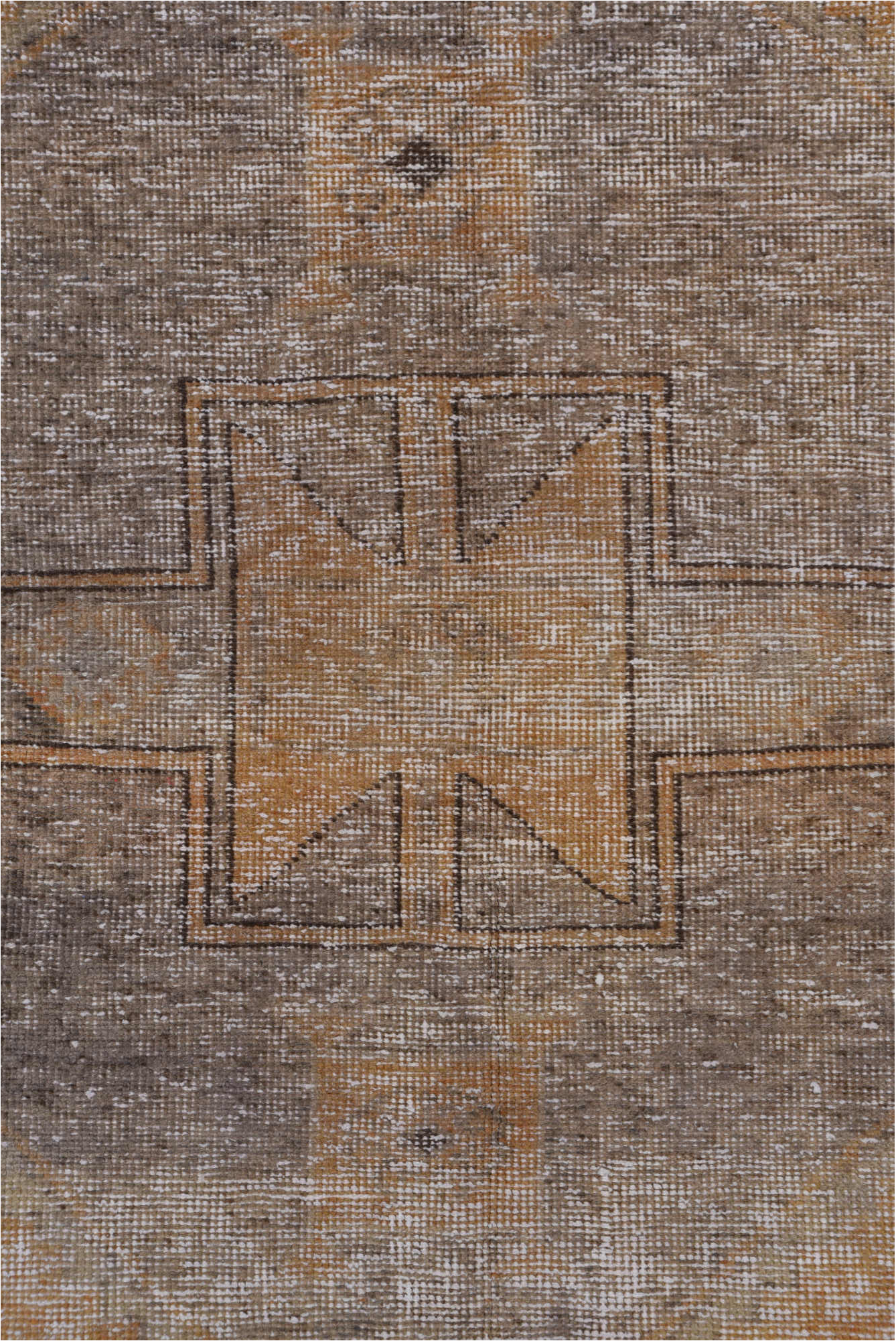 3' x 12' one-of-a-kind handmade vintage Oushak runner rug. Color palette: brown, gray, light gray, off-white, pink, snow