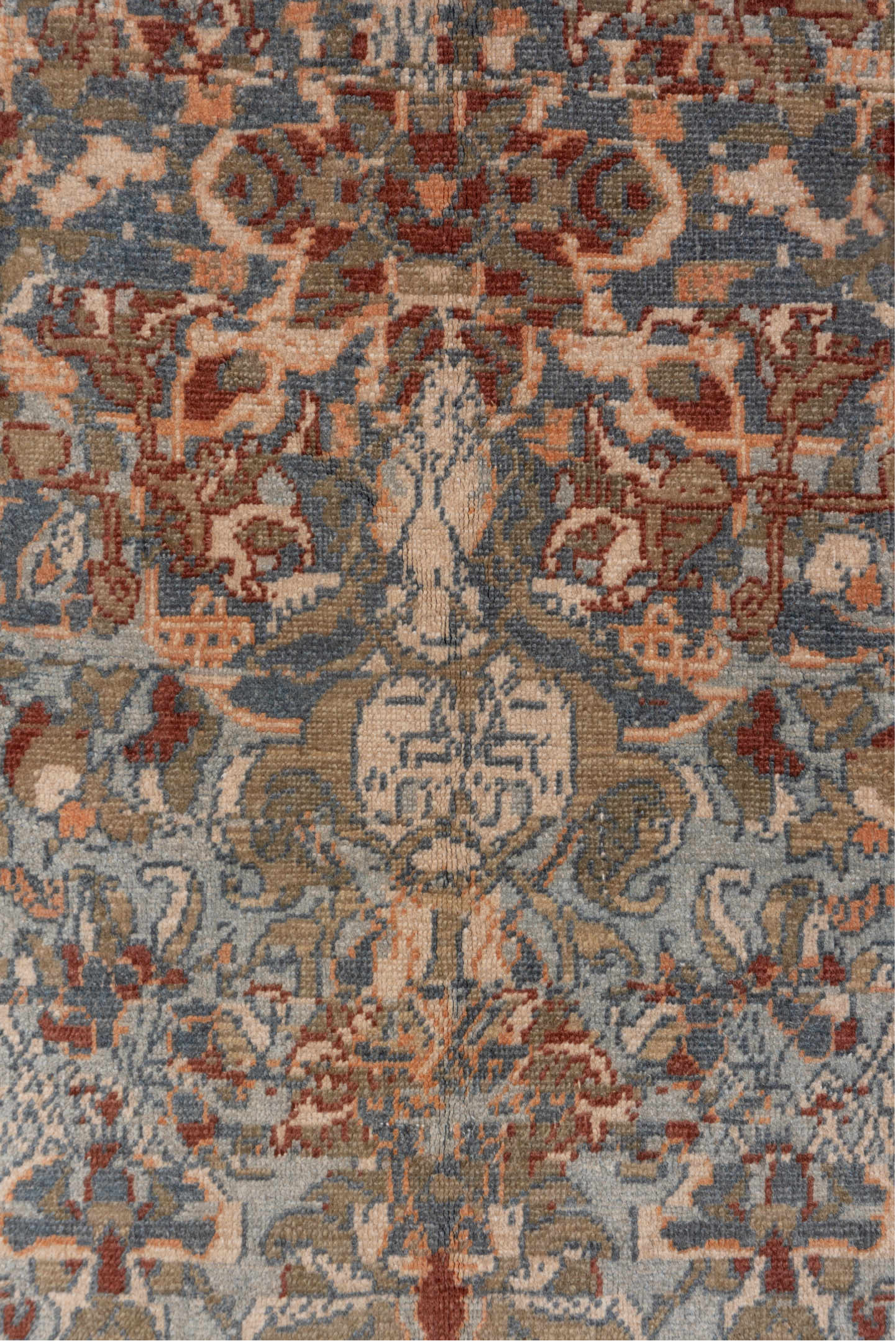 3' x 4' one-of-a-kind handmade vintage Sivas small size rug. Color palette: pink, brown, gray, light gray, off-white