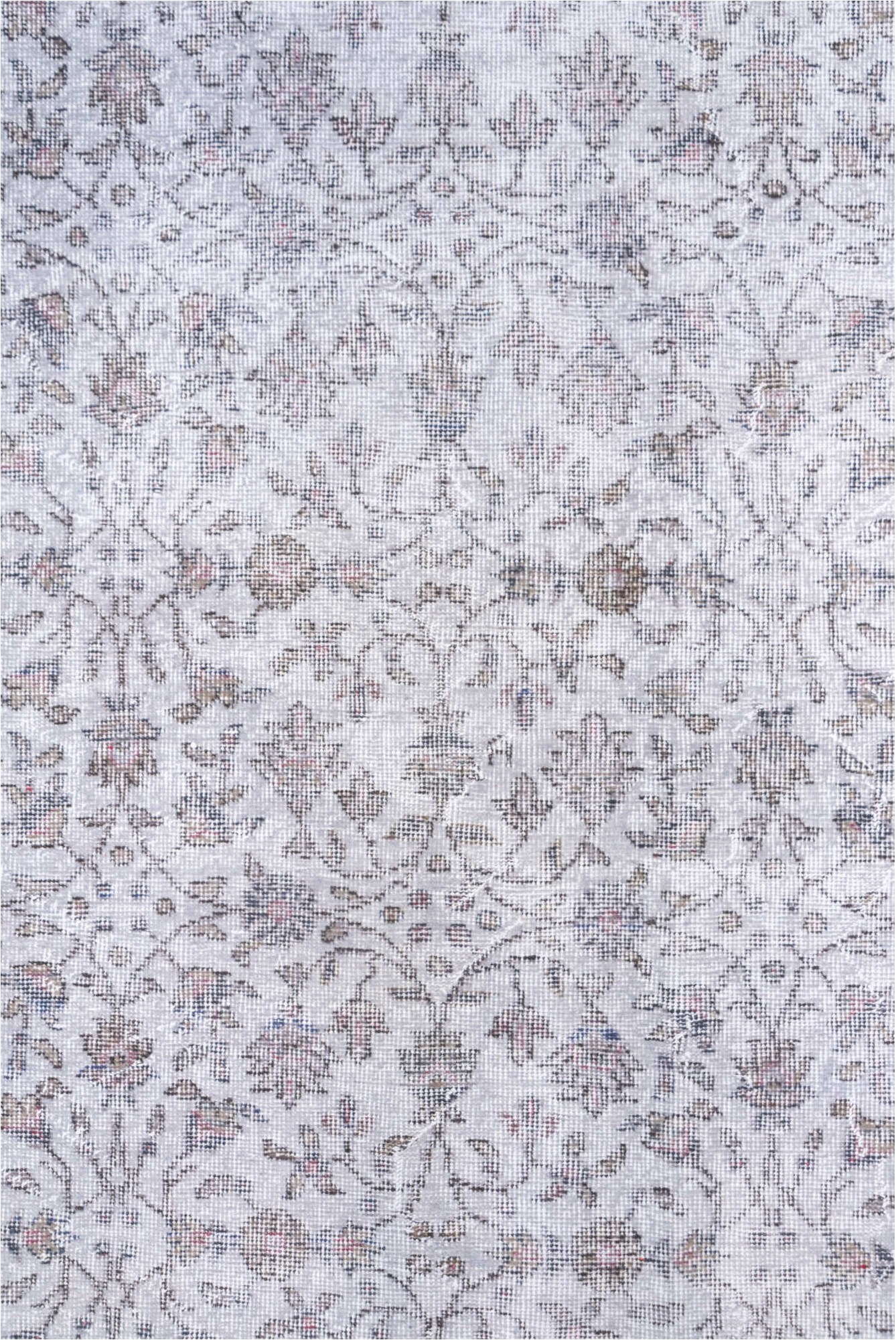 5' x 9' one-of-a-kind handmade vintage Overdyed medium size rug. Color palette: dark gray, gainsboro, gray, light gray