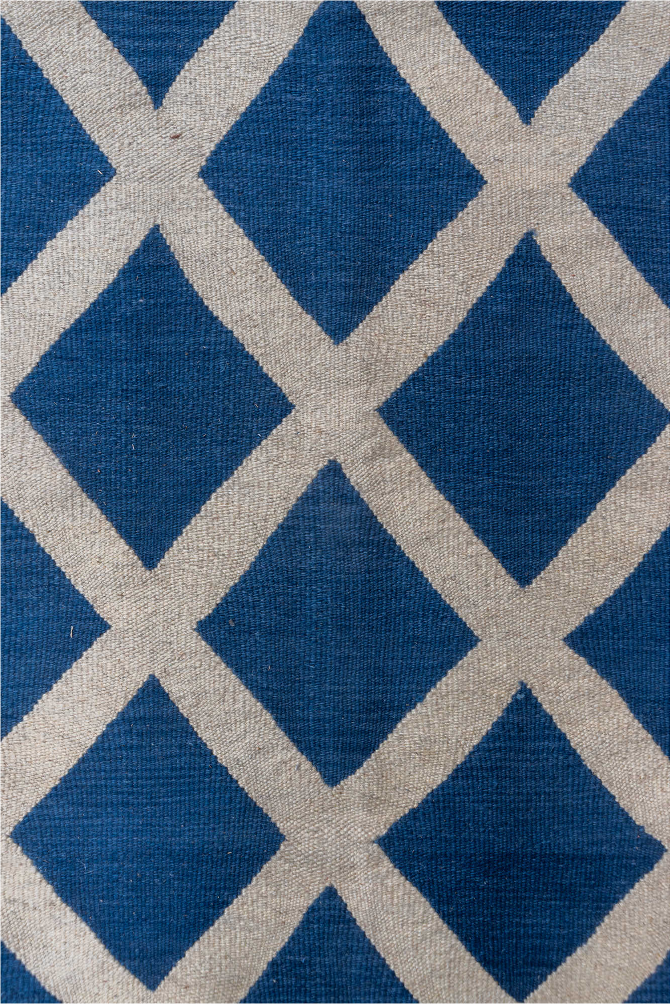 8' x 9' one-of-a-kind handmade vintage Kilim rug. Color palette: blue, brown, dark gray, dim gray, gray, light gray