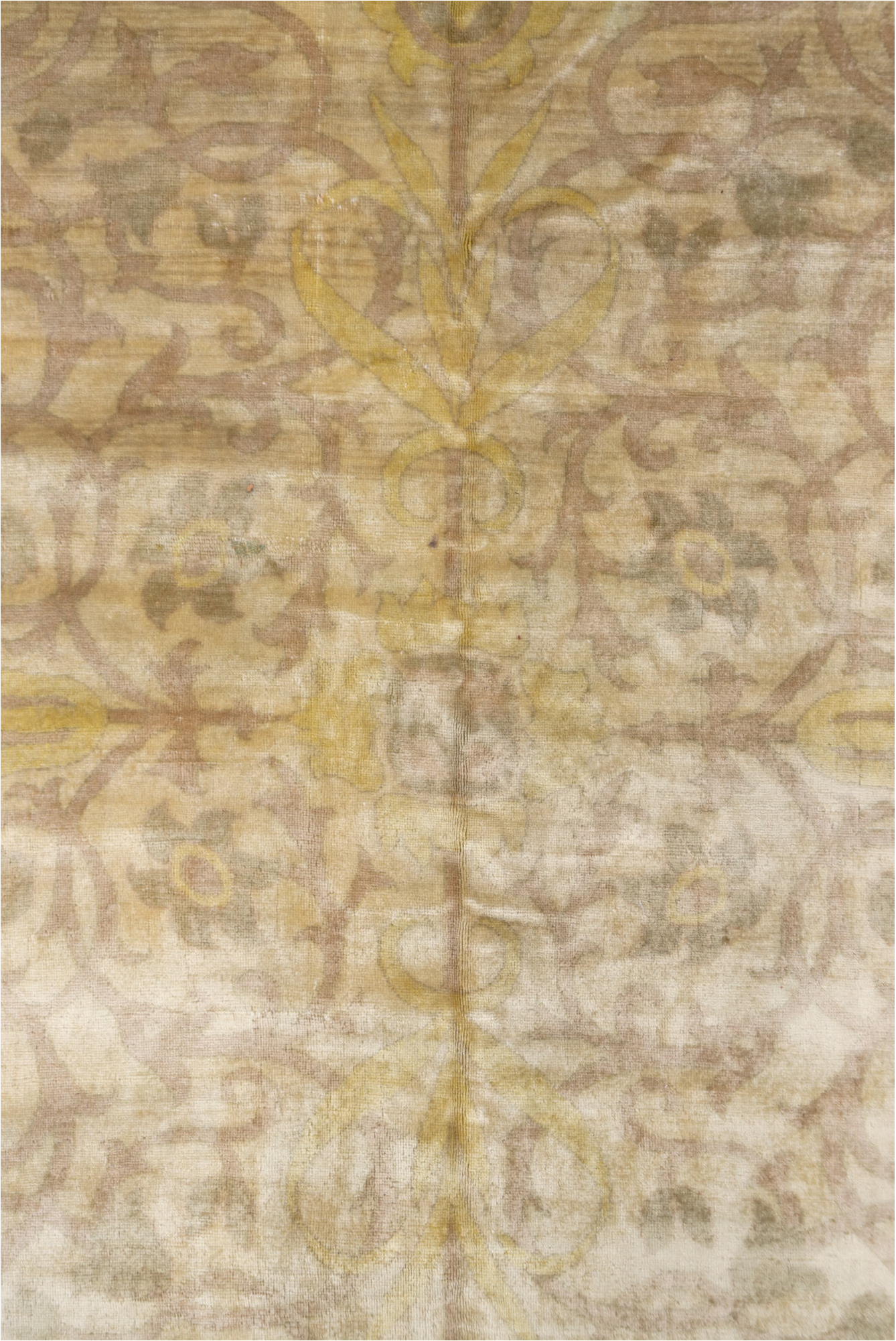 6' x 7' one-of-a-kind handmade vintage Sivas rug. Color palette: brown, burlywood, gainsboro, gray, light gray, off-white