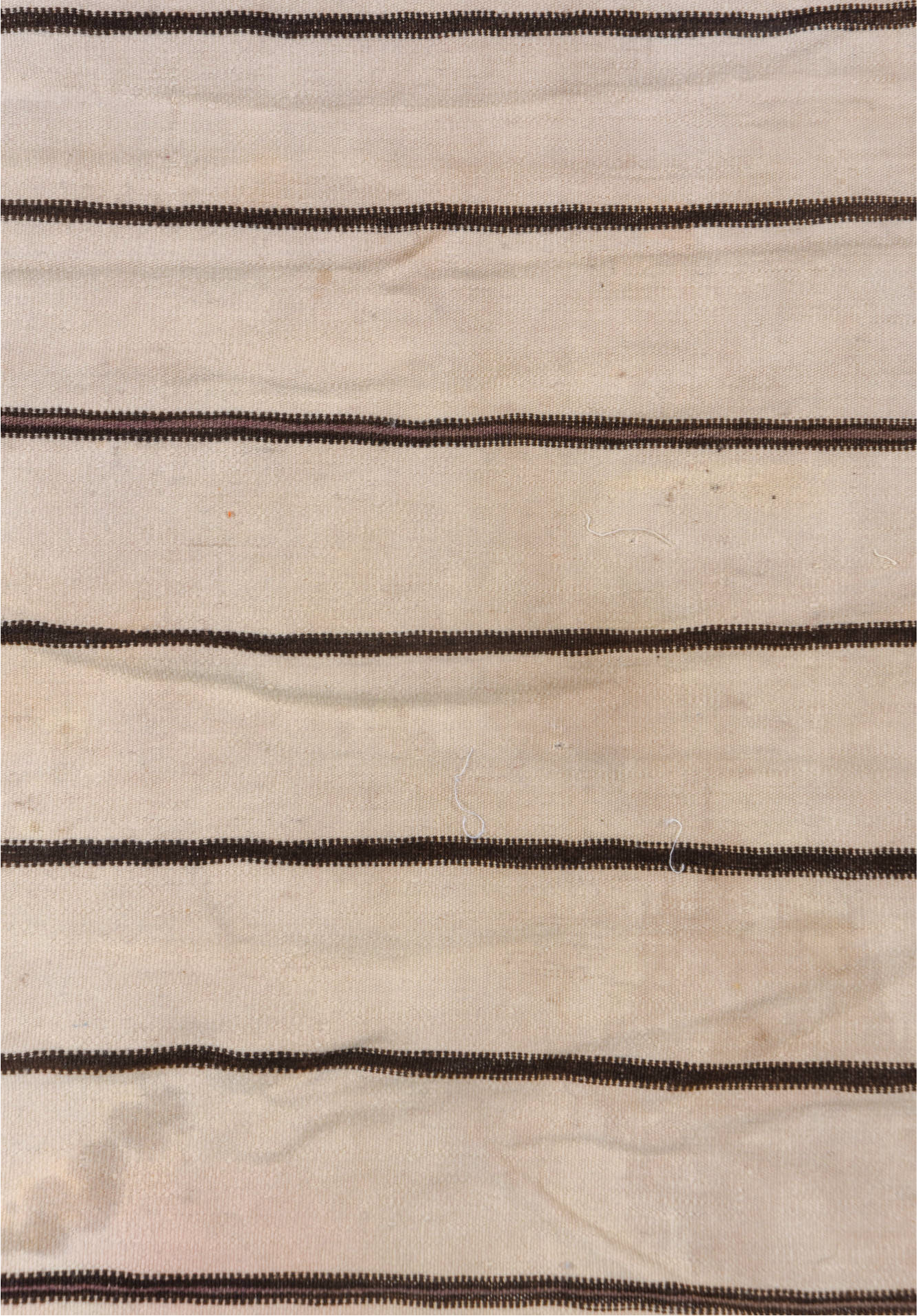 2' x 3' one-of-a-kind handmade vintage Textile small size rug. Color palette: brown, gainsboro, gray, light gray, off-white