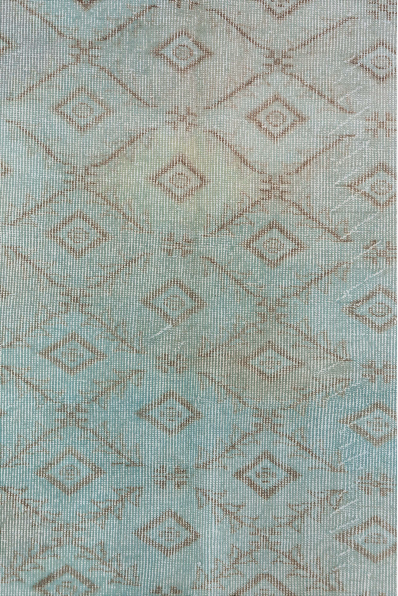 6' x 9' one-of-a-kind handmade vintage Overdyed medium size rug. Color palette: dark gray, gray, light gray, off-white