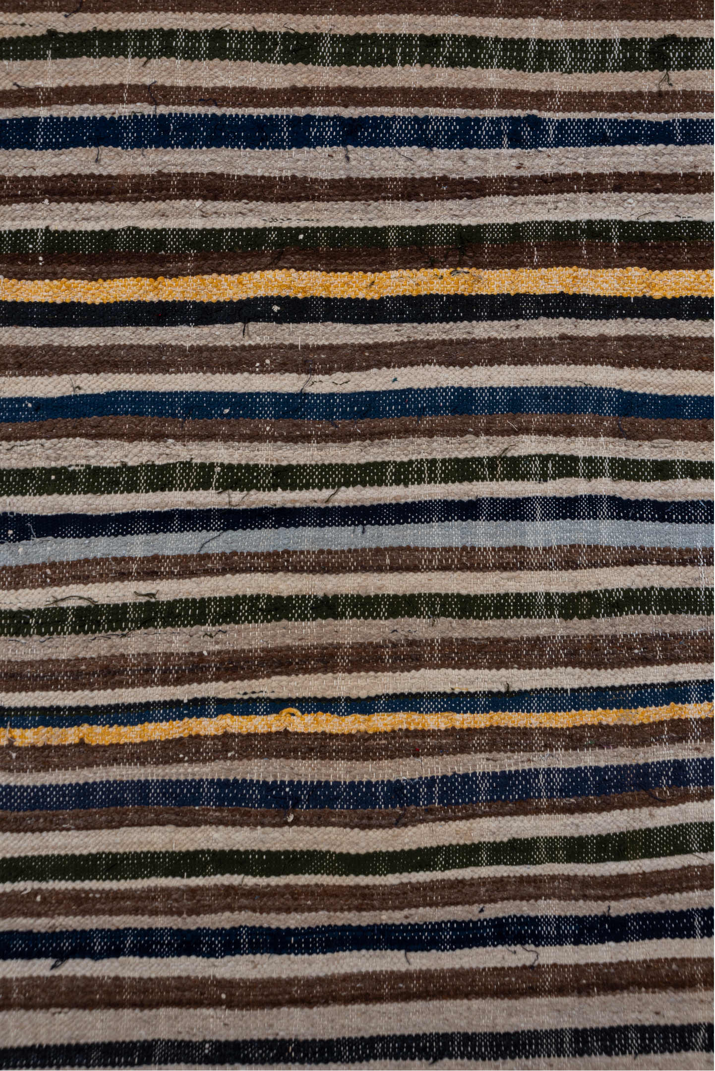 2' x 14' one-of-a-kind handmade vintage runner rug. Color palette: gray, pink, brown, light gray, blue, red, off-white