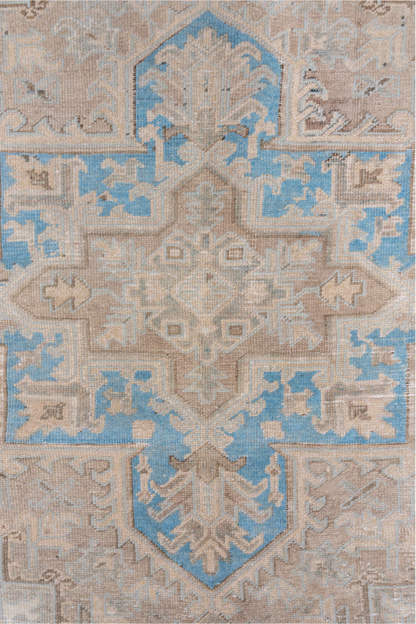 6' x 9' one-of-a-kind handmade vintage Heriz medium size rug. Color palette: dark gray, gray, light gray, light slate gray