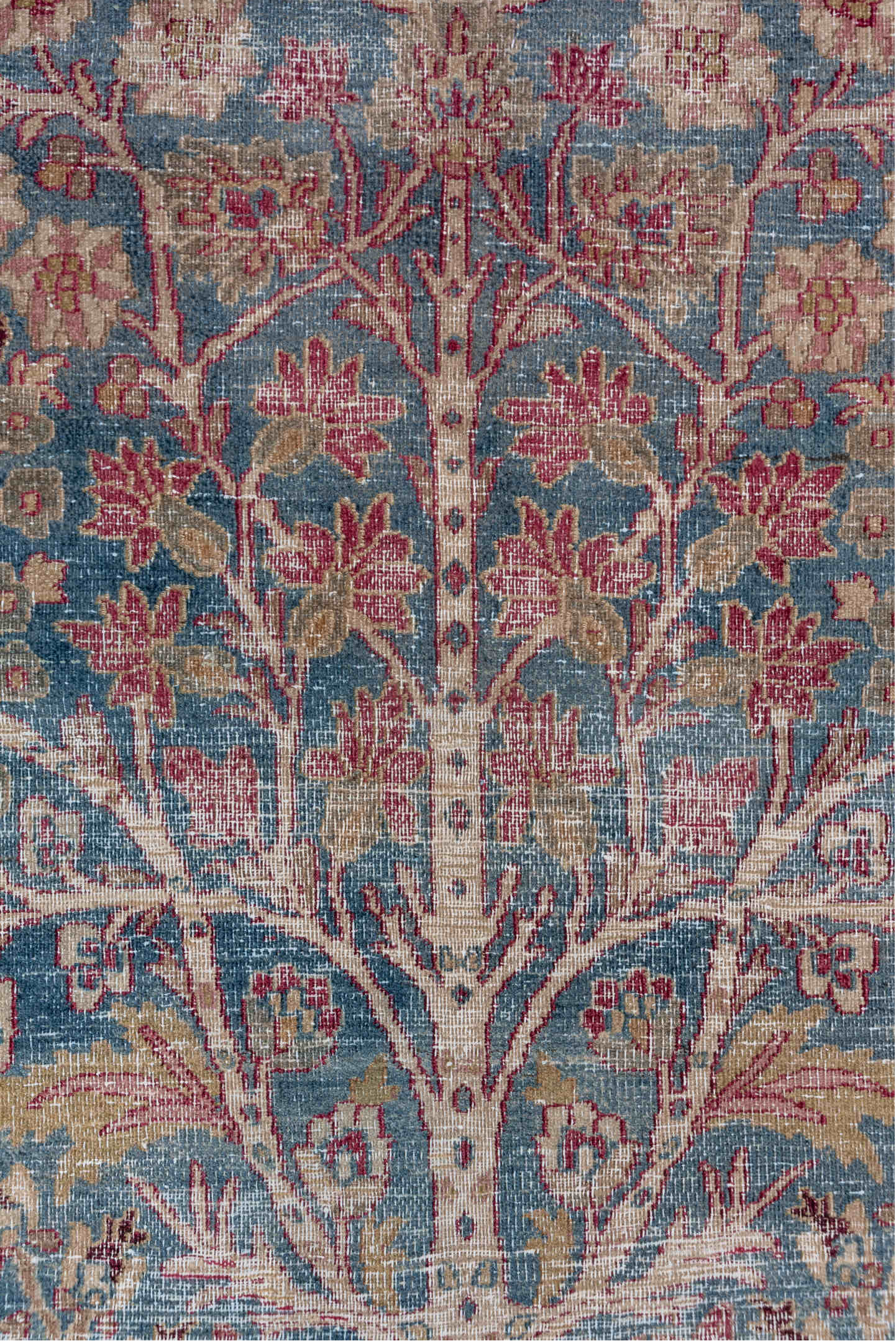 4' x 6' one-of-a-kind handmade vintage Khorassan small size rug. Color palette: gray, pink, blue, brown, red, light blue