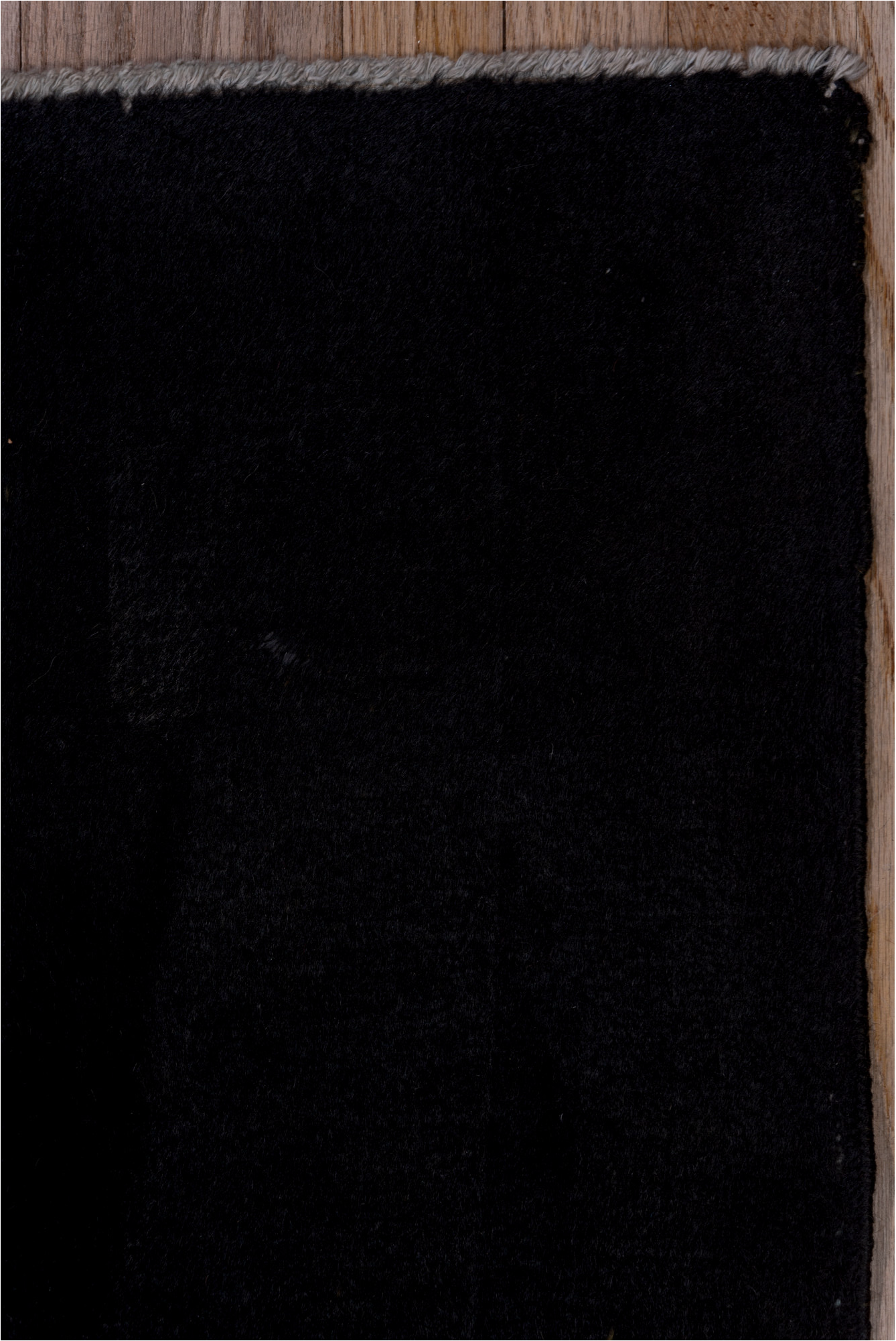 9' x 12' one-of-a-kind handmade vintage Overdyed large size rug. Color palette: black, charcoal, gray