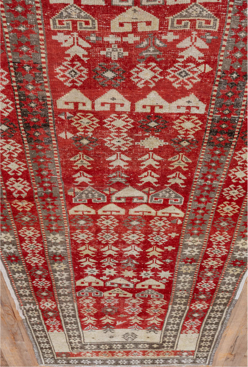 Antique Caucasian Runner Rug (4' x 13')
