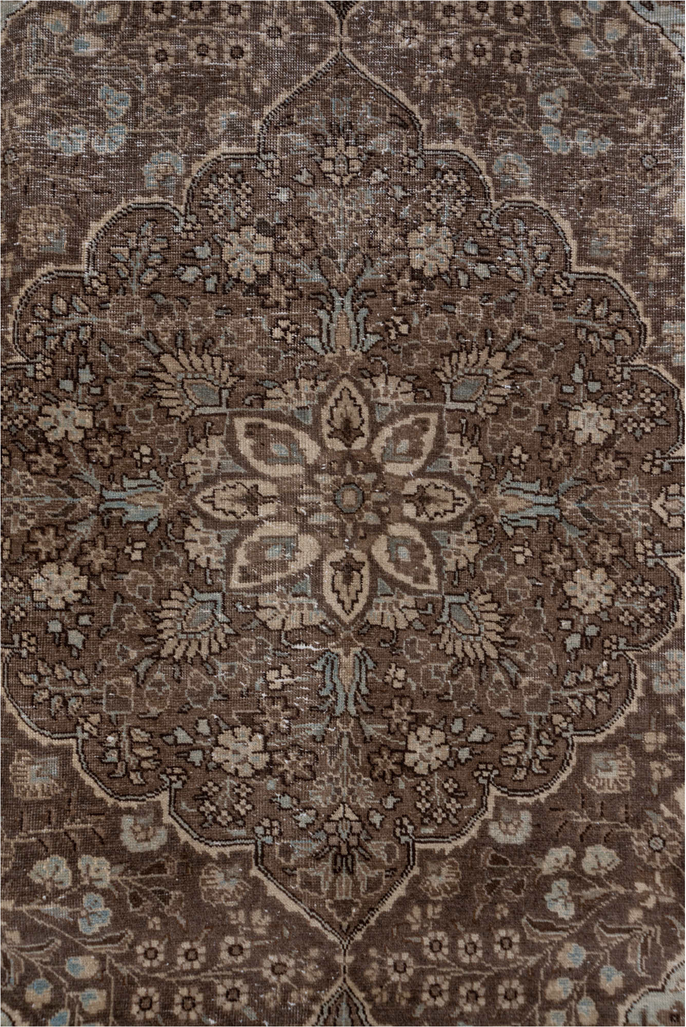 8' x 10' one-of-a-kind handmade vintage Sivas large size rug. Color palette: black, brown, dim gray, gray, light gray