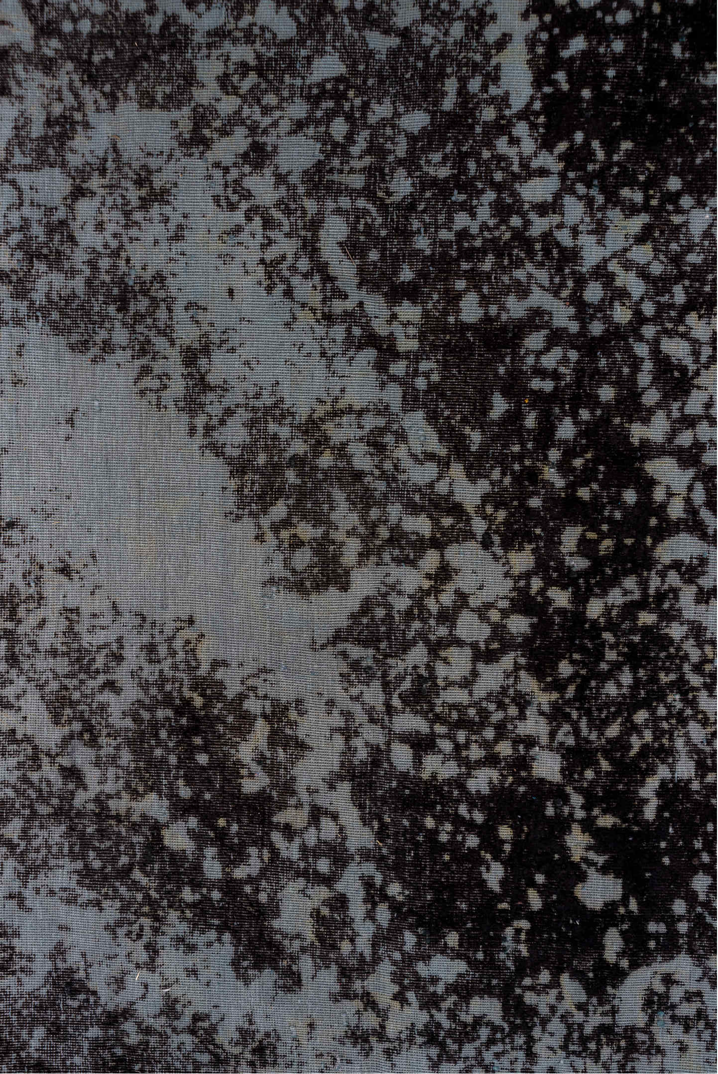 6' x 9' one-of-a-kind handmade vintage Overdyed medium size rug. Color palette: black, gray, light gray, dim gray, charcoal