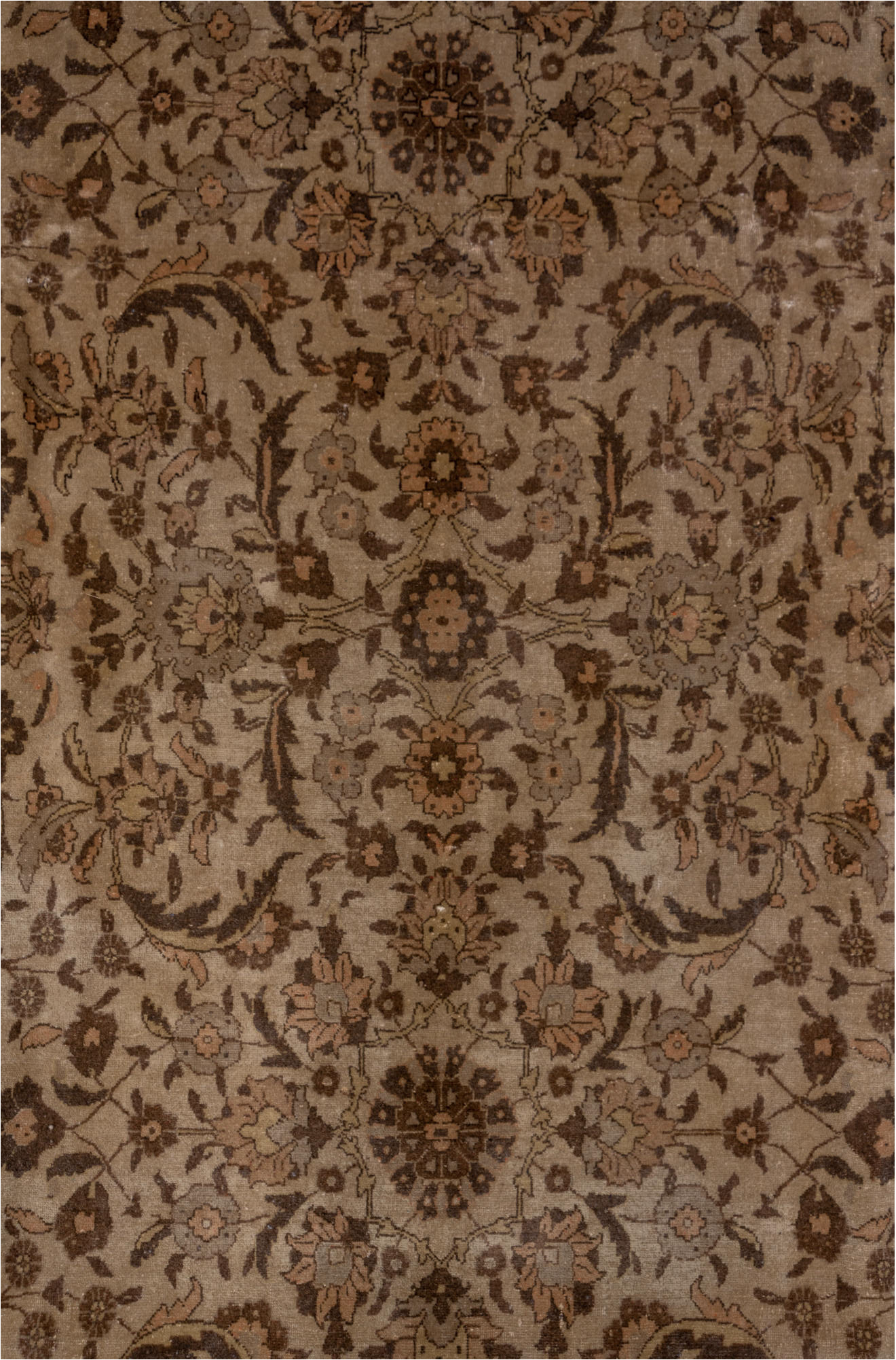 6' x 10' one-of-a-kind handmade vintage Sivas large size rug. Color palette: brown