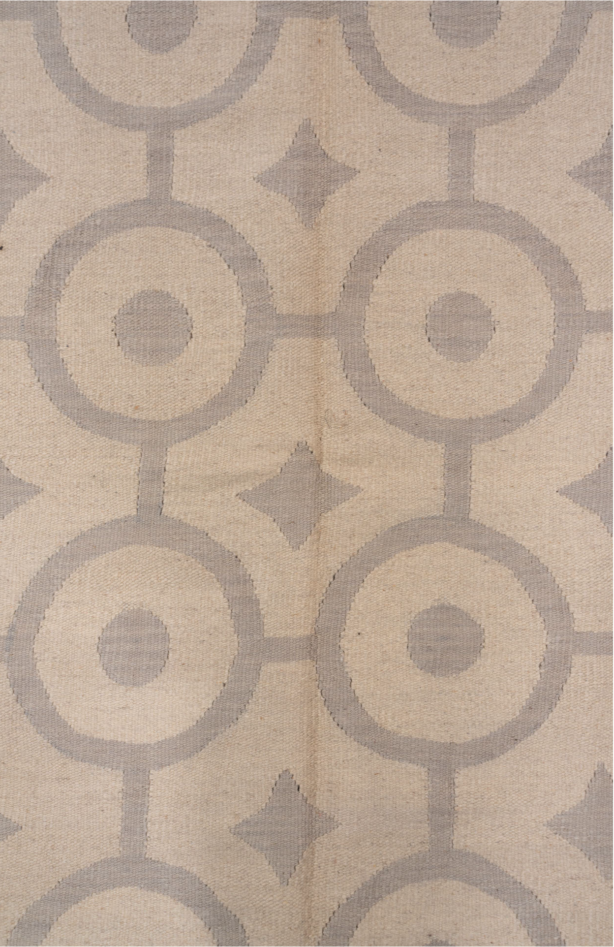 6' x 9' one-of-a-kind handmade vintage Kilim medium size rug. Color palette: brown, gainsboro, gray, light gray, off-white