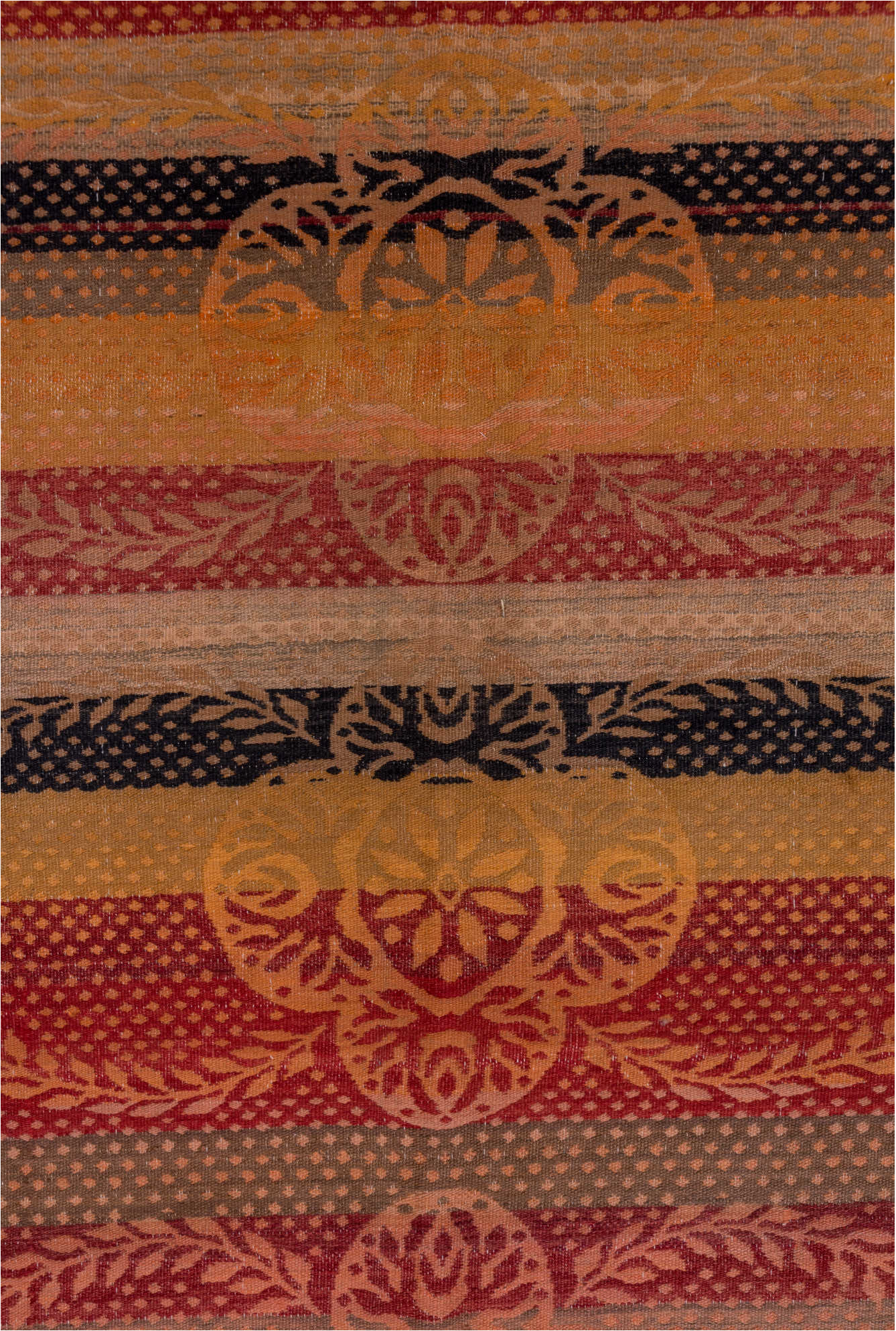 5' x 8' one-of-a-kind handmade vintage Kilim medium size rug. Color palette: brown, gray, light gray, pink, red, redwood