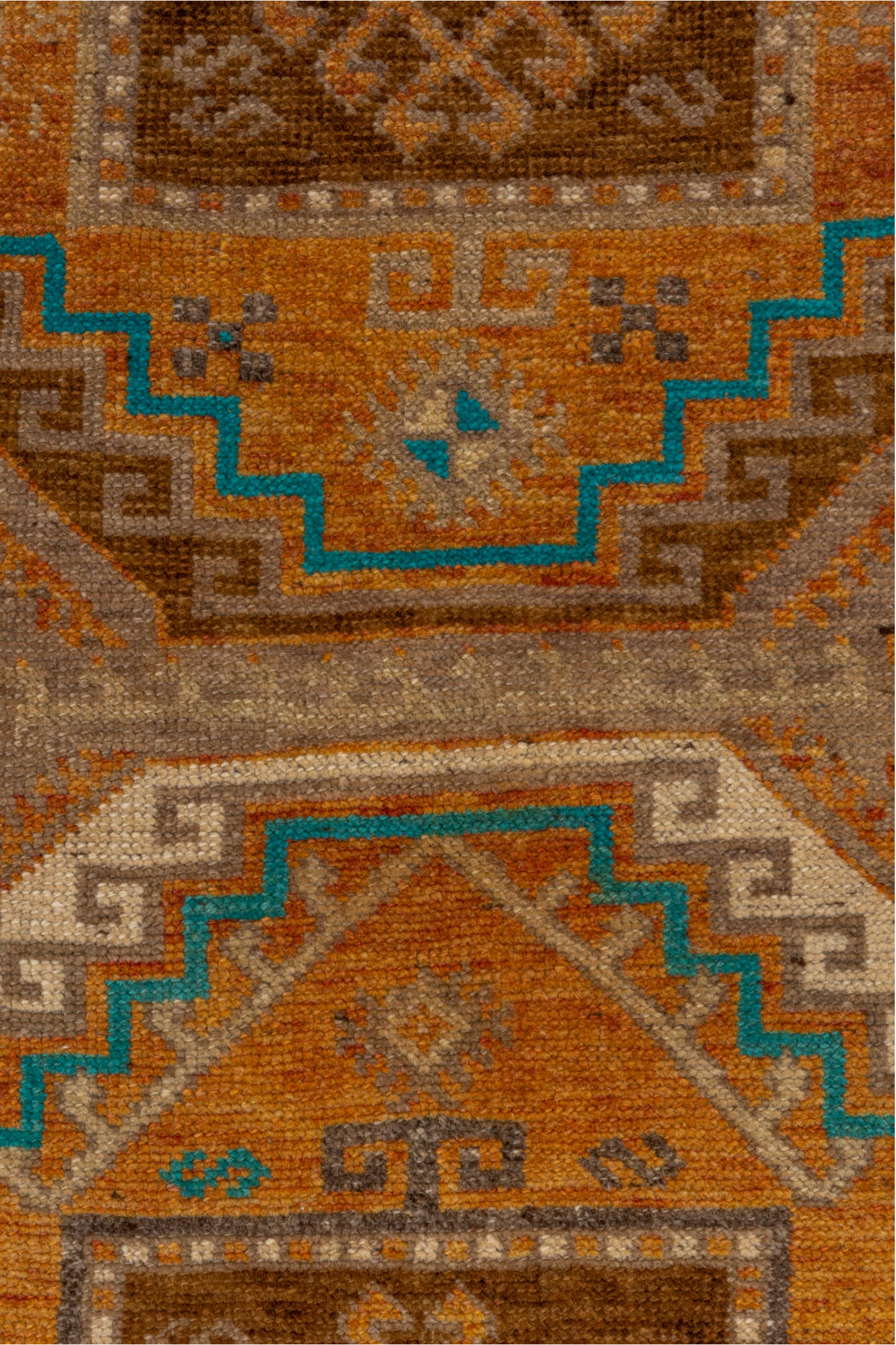 3' x 12' one-of-a-kind handmade vintage Oushak runner rug. Color palette: blue, green, brown, red, gray