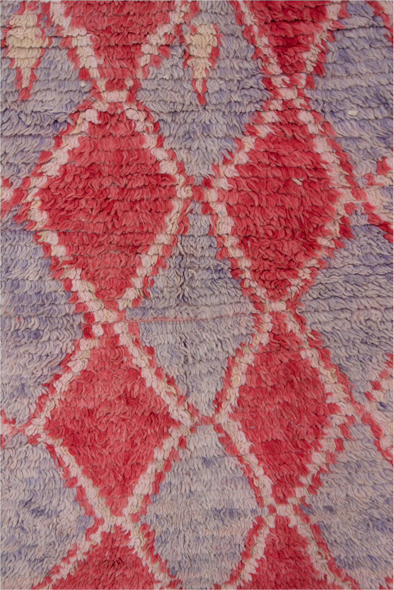 3' x 9' one-of-a-kind handmade vintage Rag Rug runner rug. Color palette: brown, gray, light gray, pink, red