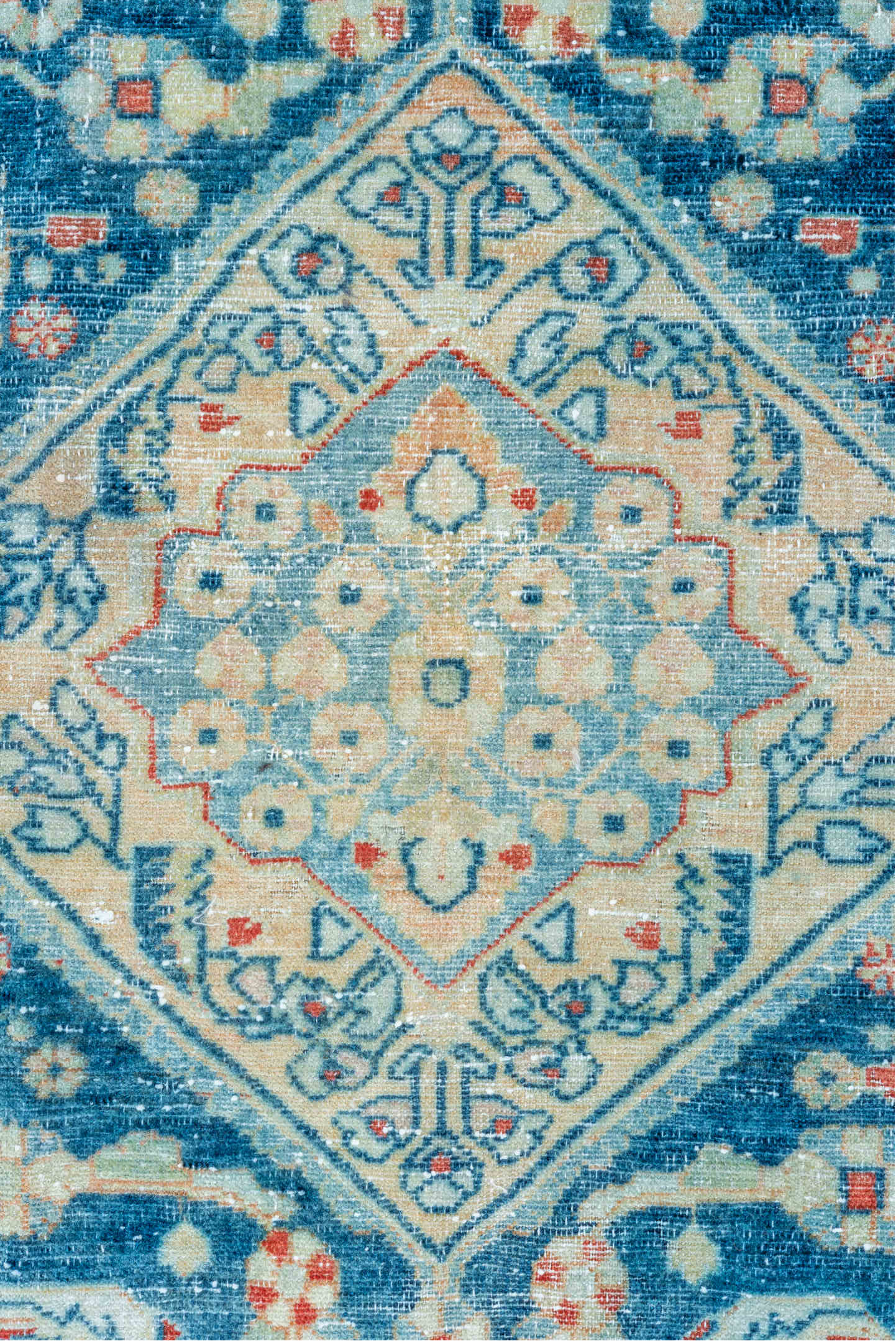 4' x 6' one-of-a-kind handmade vintage Malayer small size rug. Color palette: light gray, off-white, gray, light blue, blue