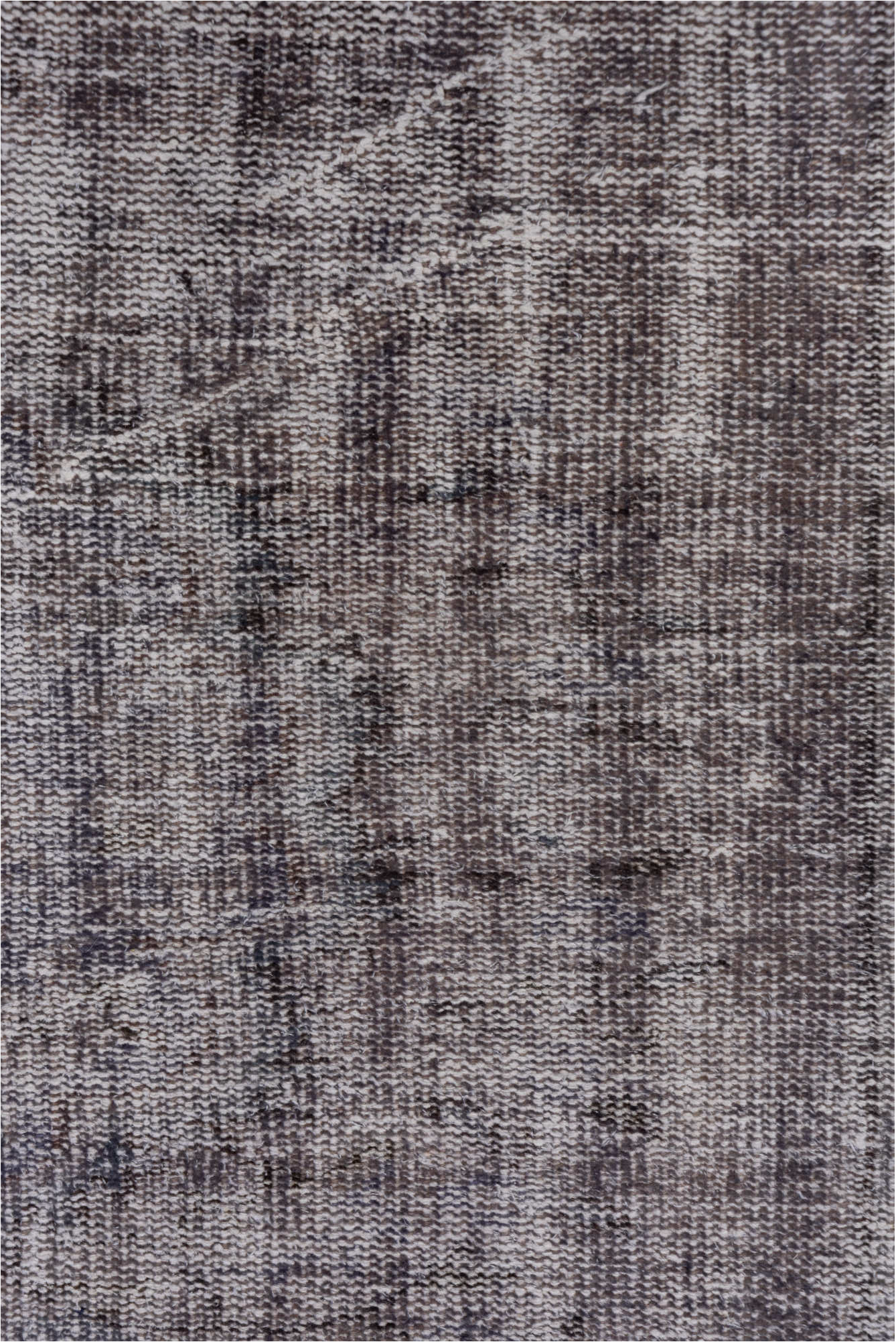 2' x 9' one-of-a-kind handmade vintage Overdyed runner rug. Color palette: black, gainsboro, gray, light gray, off-white