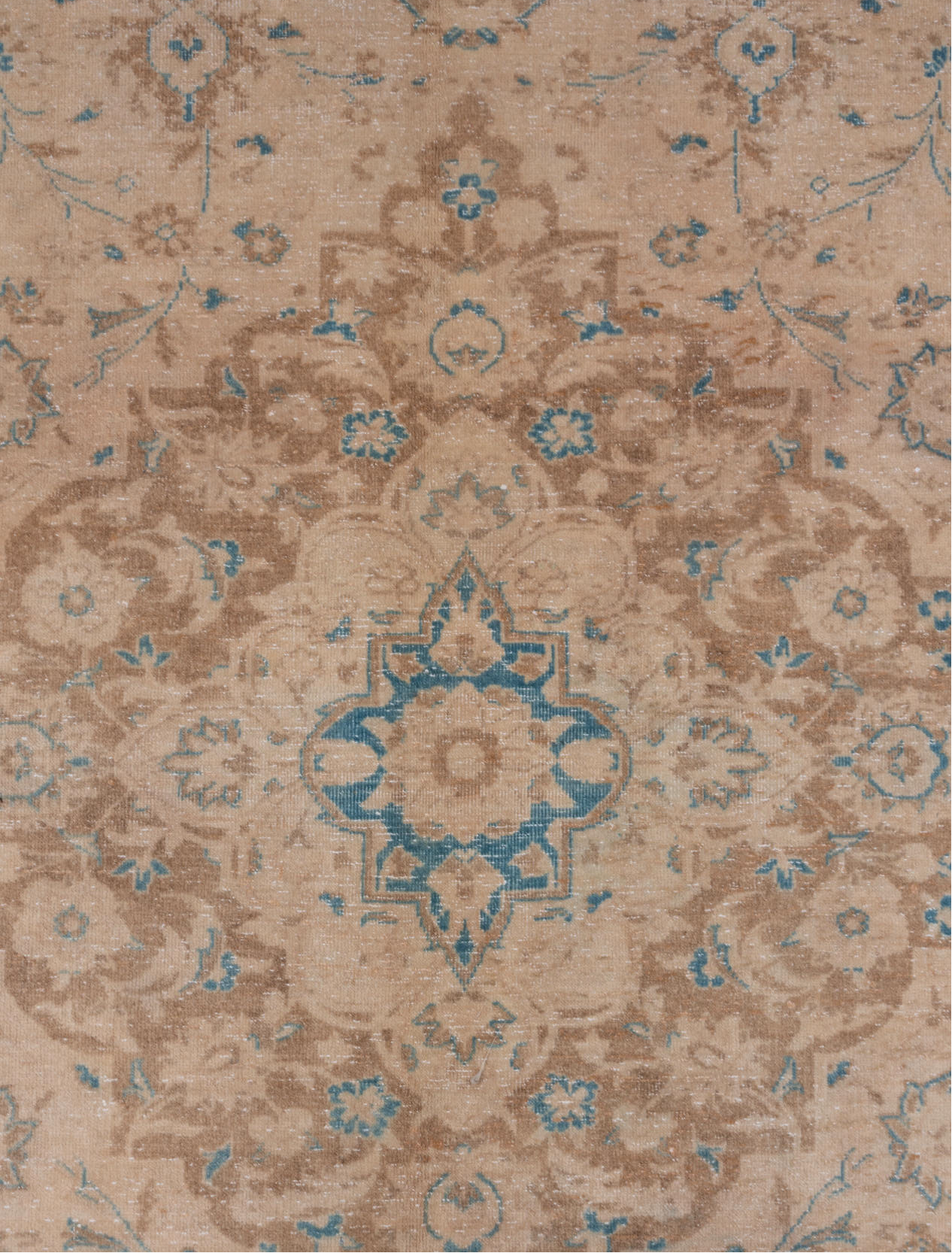 9' x 12' one-of-a-kind handmade vintage Tabriz large size rug. Color palette: brown, dark gray, gray, light gray