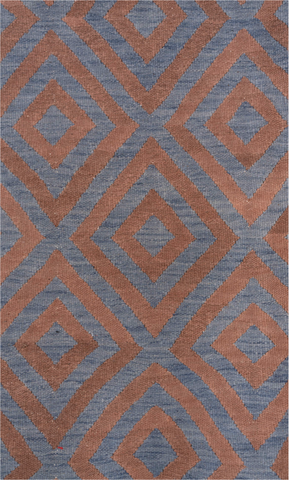 8' x 10' one-of-a-kind handmade vintage Kilim large size rug. Color palette: blue, brown, dim gray, gray, light gray