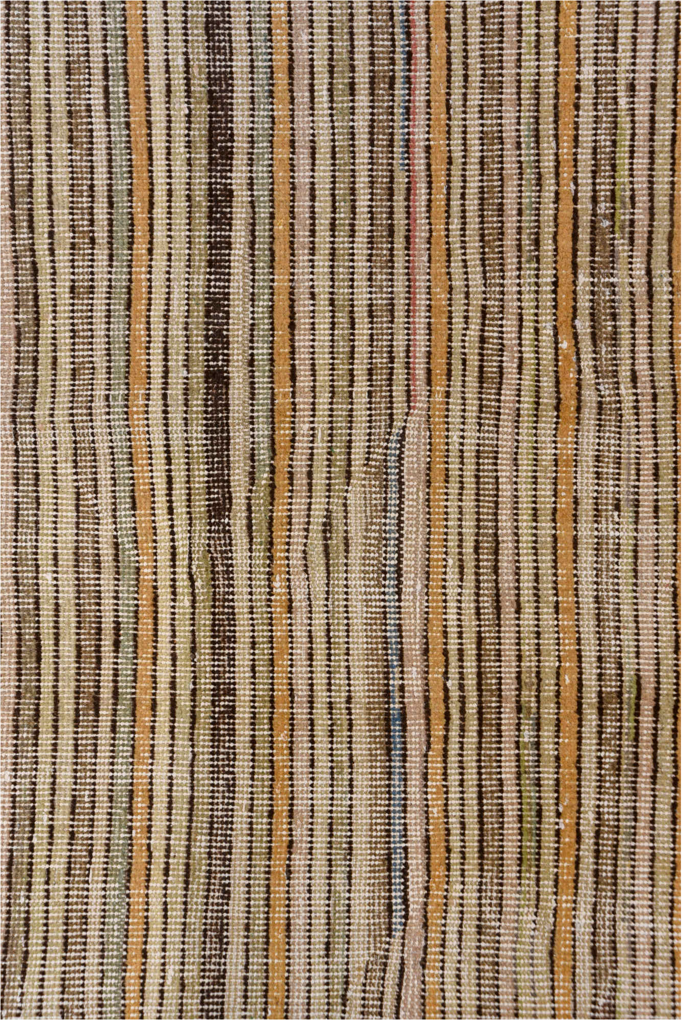 2' x 6' one-of-a-kind handmade vintage Tulu runner rug. Color palette: brown, gray, light gray, off-white, orange, snow