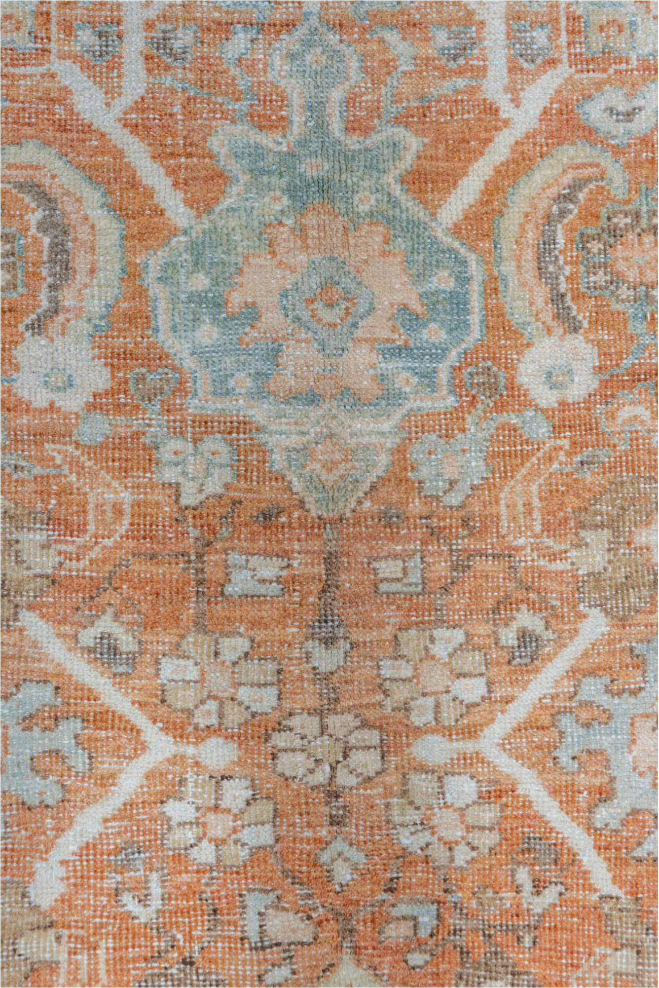 8' x 11' one-of-a-kind handmade vintage Mahal large size rug. Color palette: blue, brown, dark gray, gainsboro, gray