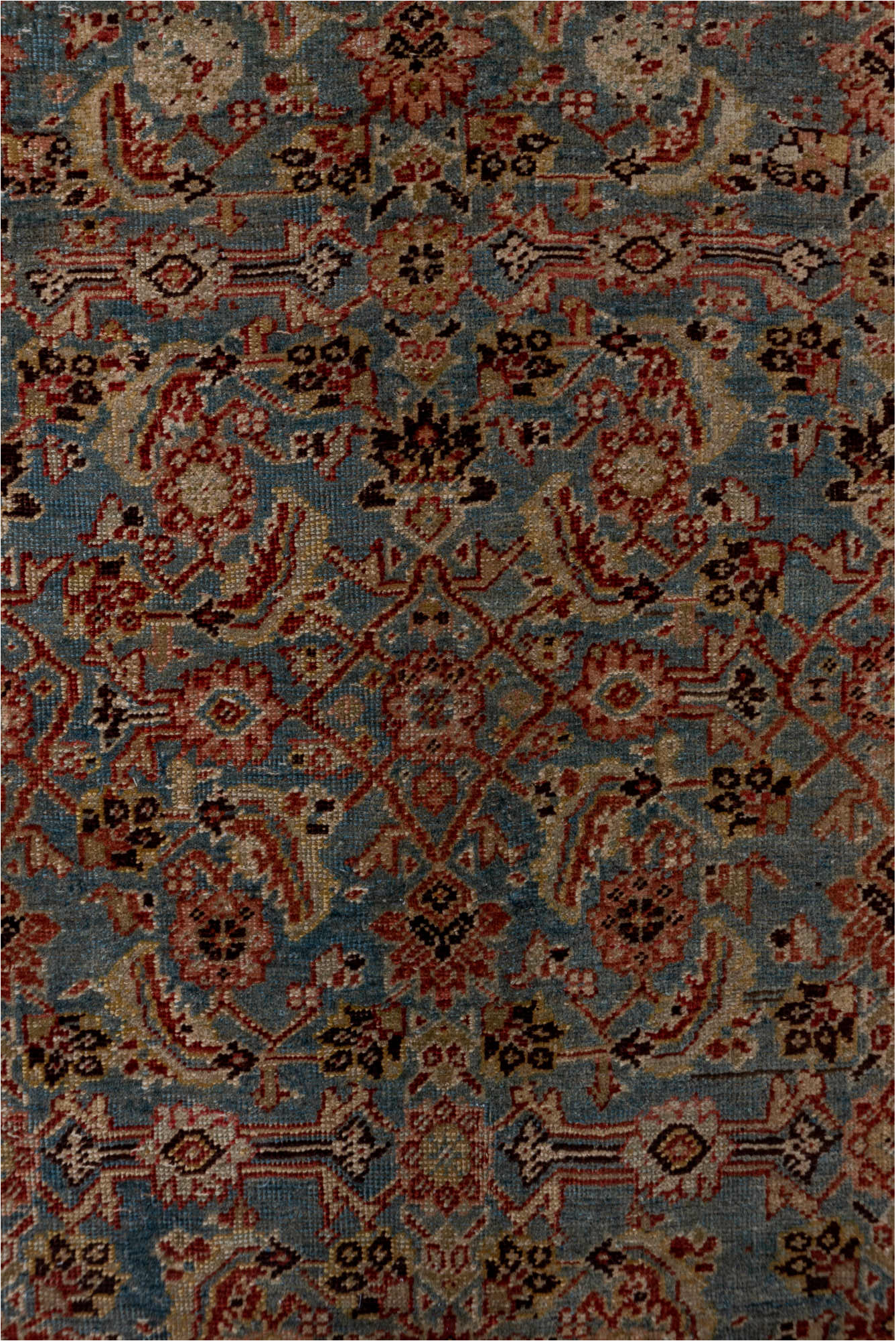 3' x 14' one-of-a-kind handmade vintage Bidjar runner rug. Color palette: brown, dim gray, gray, off-white, pink, snow