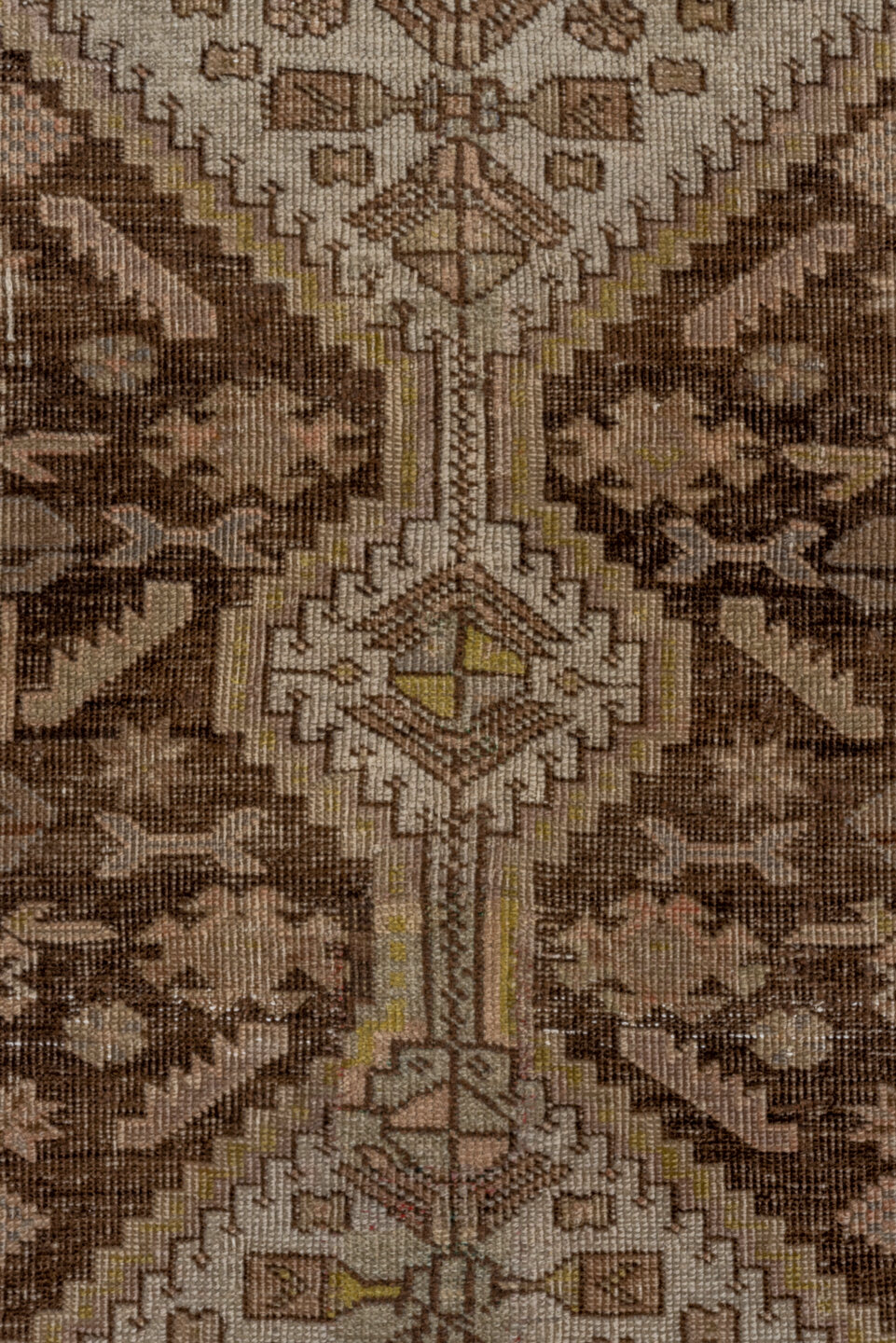 4' x 6' one-of-a-kind handmade vintage Caucasian small size rug. Color palette: brown, gray