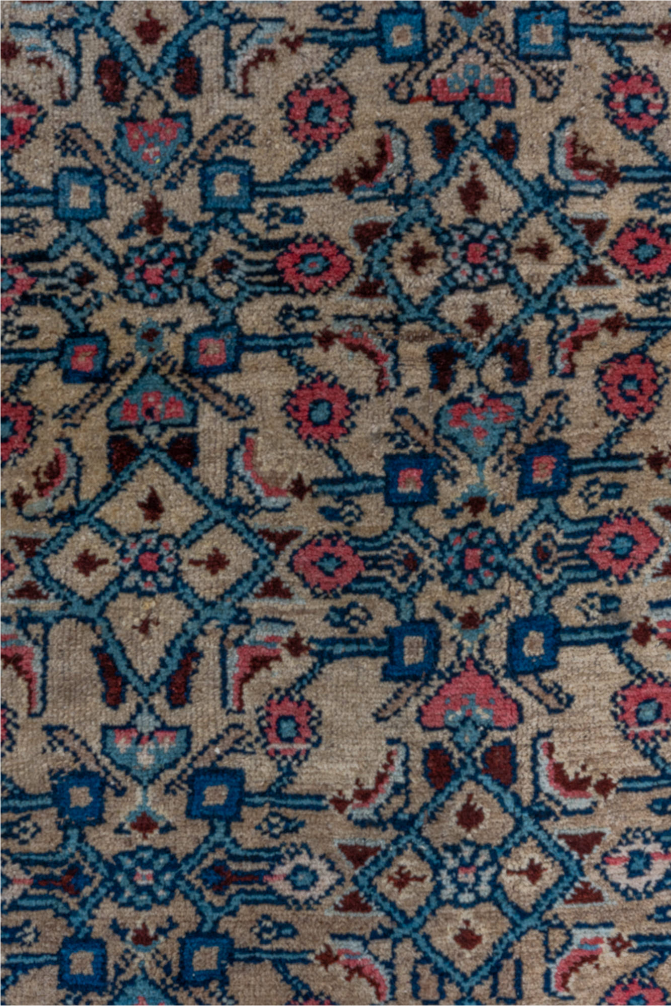 4' x 6' one-of-a-kind handmade vintage Malayer small size rug. Color palette: black, blue, brown, charcoal, dark gray, gray