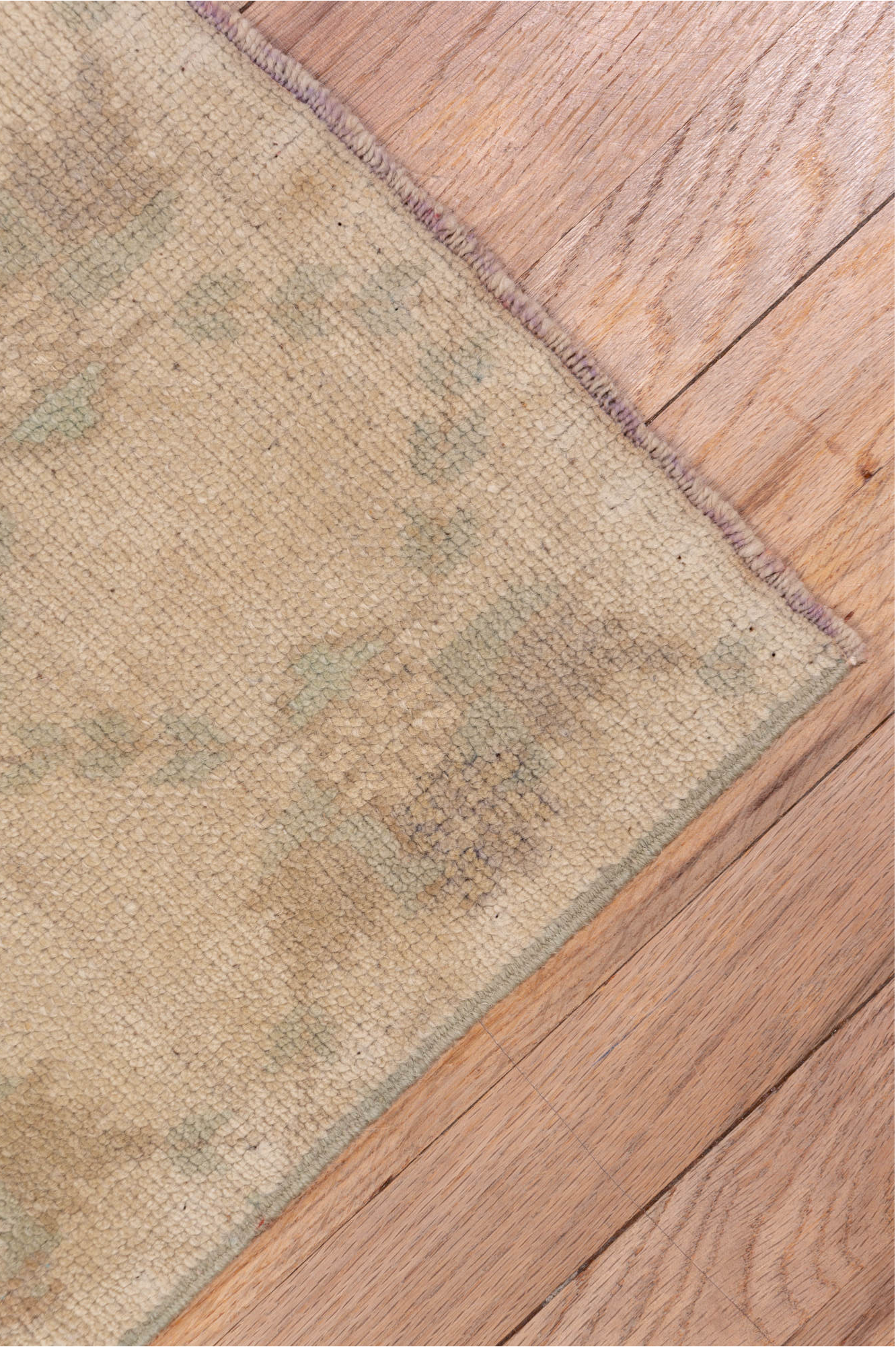 2' x 10' one-of-a-kind handmade vintage Oushak runner rug. Color palette: brown, gainsboro, gray, light gray, off-white