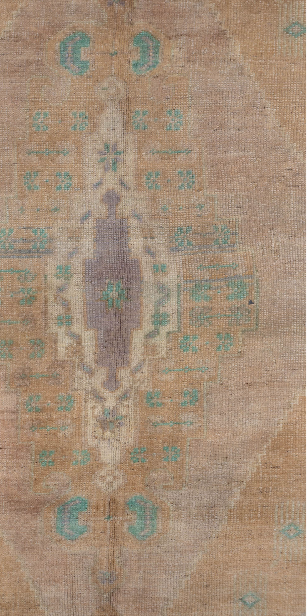 5' x 8' one-of-a-kind handmade vintage Oushak medium size rug. Color palette: brown, gray, light gray, off-white, snow