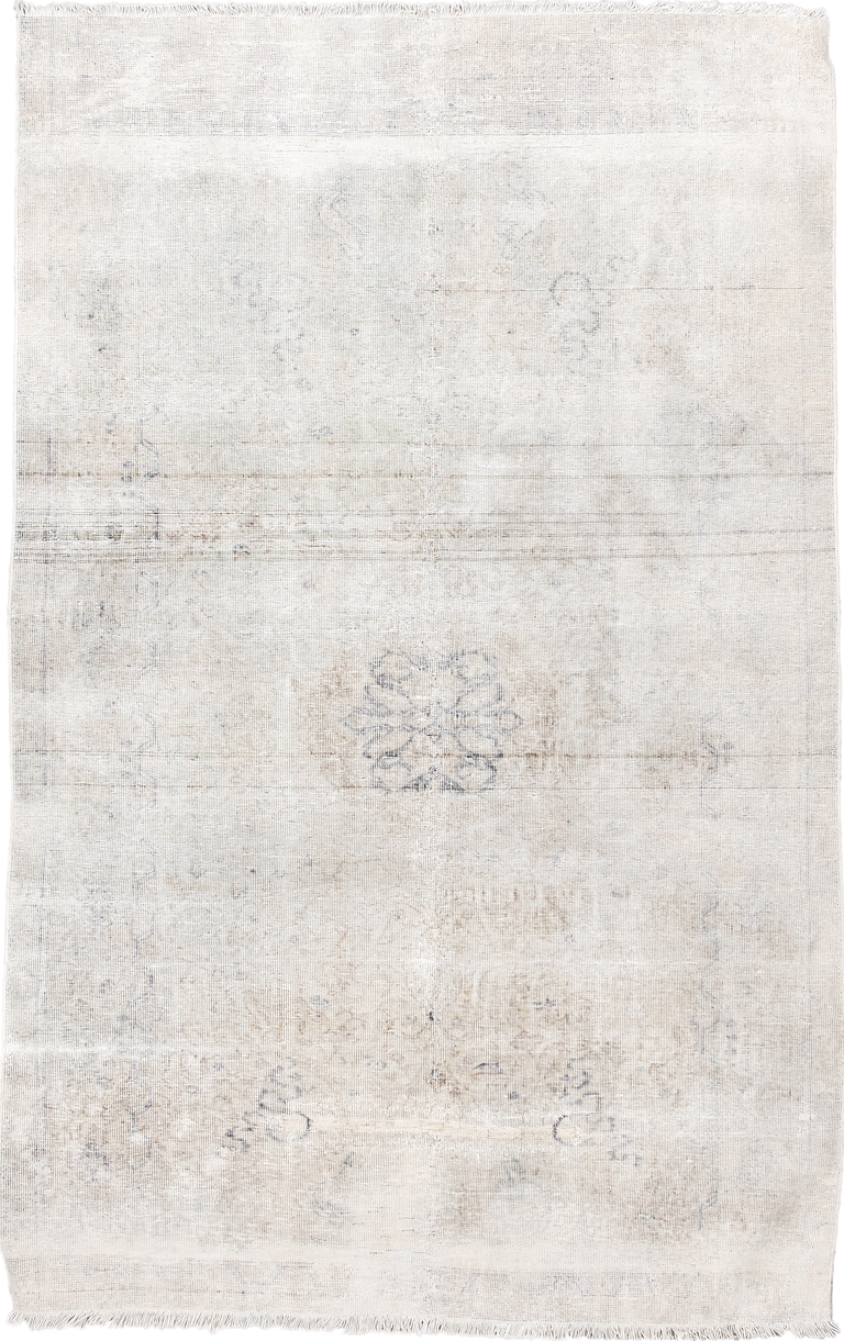 3' x 6' one-of-a-kind handmade vintage Sivas small size rug. Color palette: dark gray, dim gray, gainsboro, gray, light gray