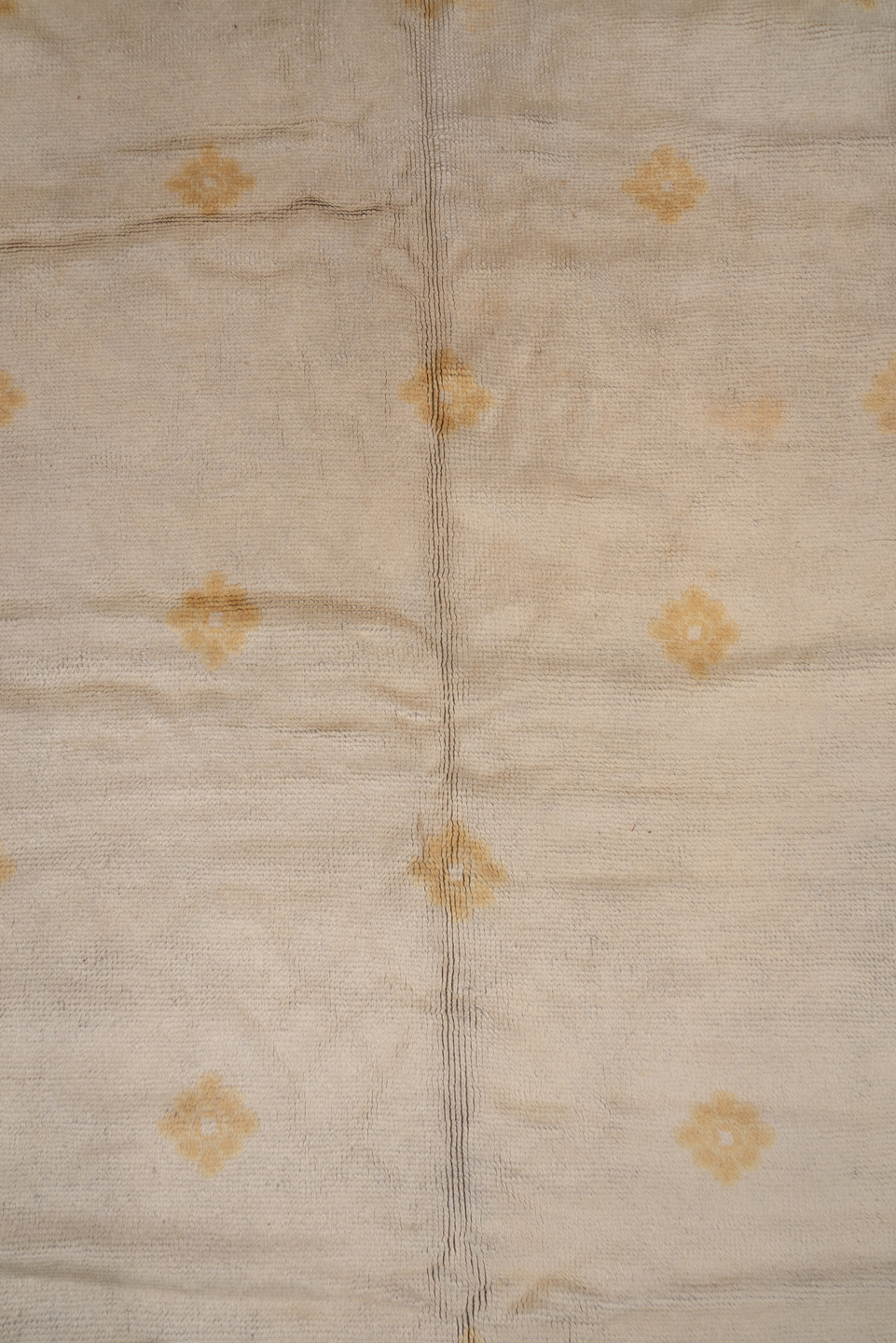 10' x 17' one-of-a-kind handmade antique Savonnerie rug. Color palette: ivory, camel, gold, cream, beige