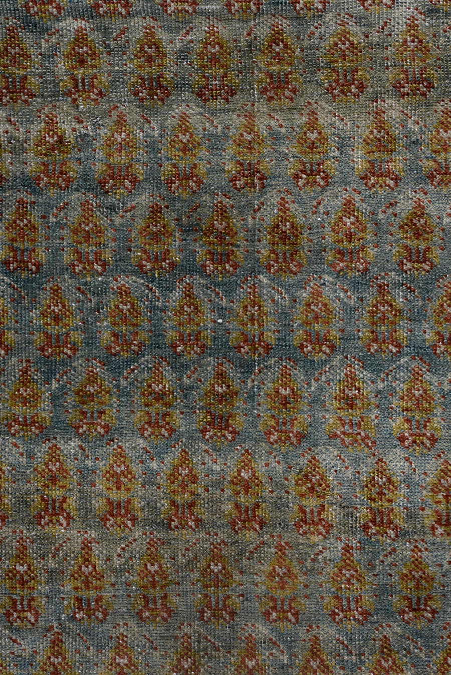 3' x 17' one-of-a-kind handmade antique Malayer runner rug. Color palette: sky blue, rust, ivory, camel, taupe, slate, brown