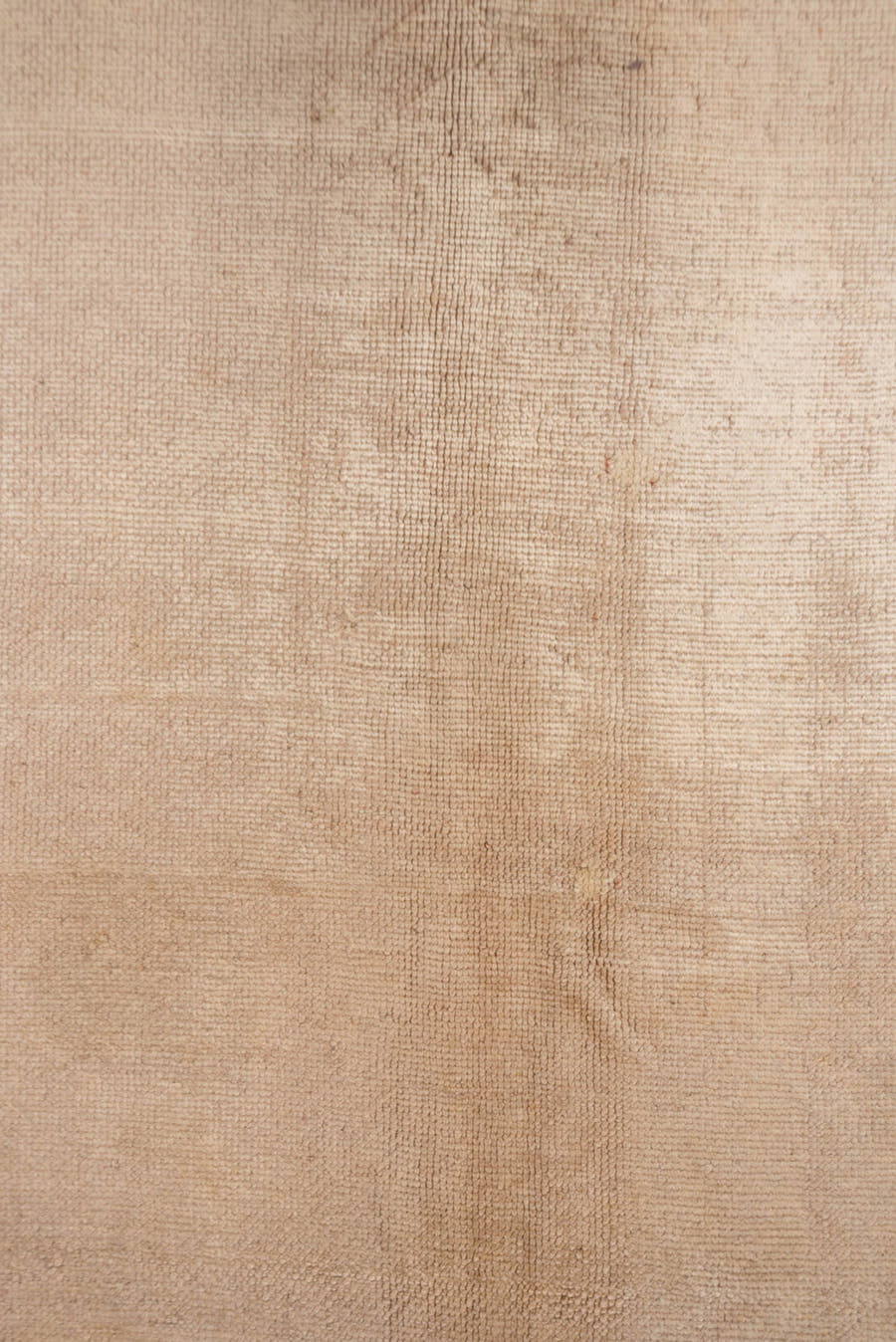 6' x 15' one-of-a-kind handmade antique Oushak rug. Color palette: beige, taupe, ivory, lavender, camel, gray, light gray