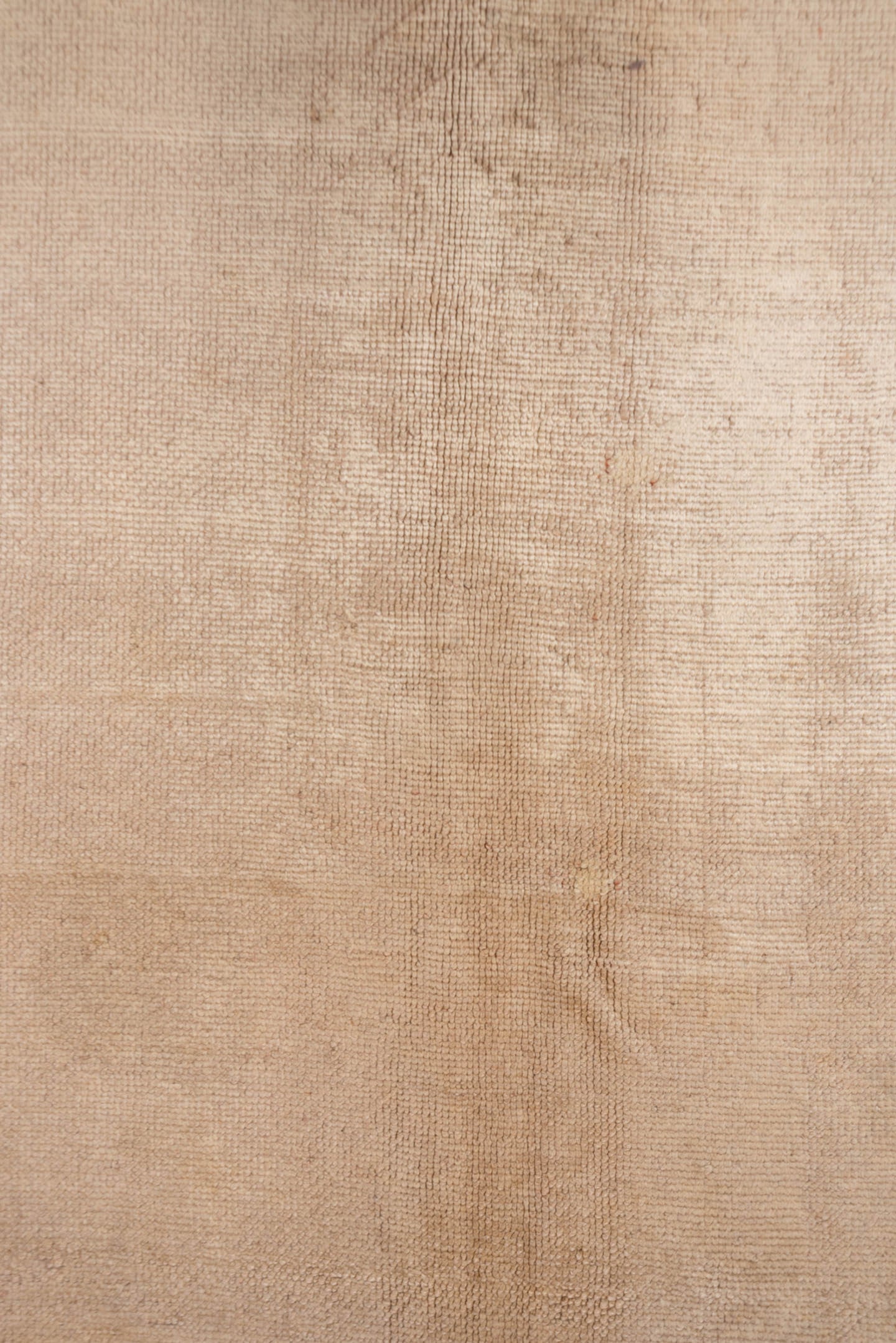 6' x 15' one-of-a-kind handmade antique Oushak rug. Color palette: beige, taupe, ivory, lavender, camel, gray, light gray