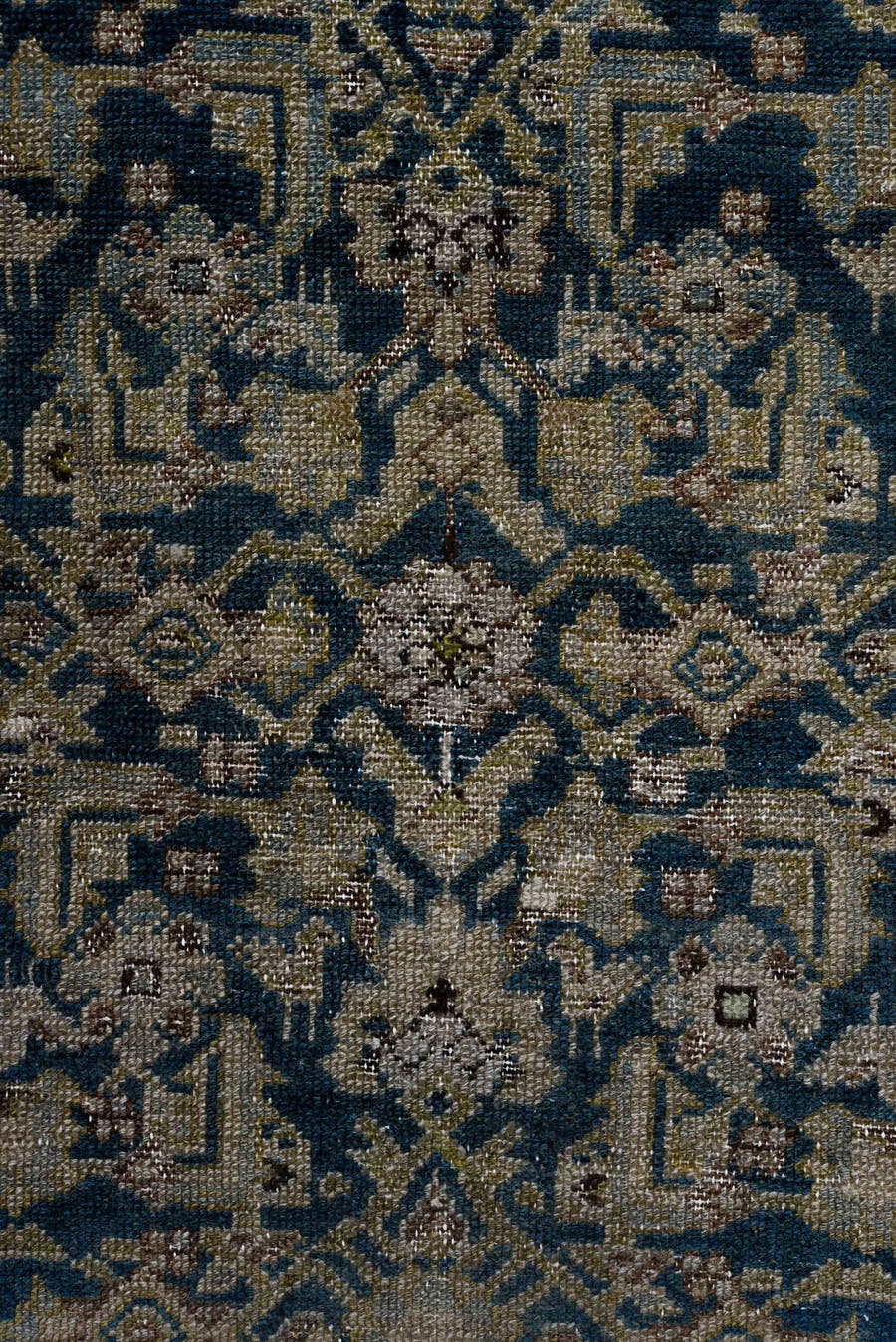 3' x 15' one-of-a-kind handmade antique Malayer runner rug. Color palette: blue, ivory, rust, navy, camel, brown, terracotta