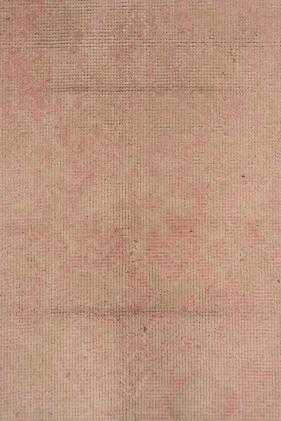 2' x 10' one-of-a-kind handmade antique Oushak runner rug. Color palette: blush, beige, rose, taupe, pink, red, gray