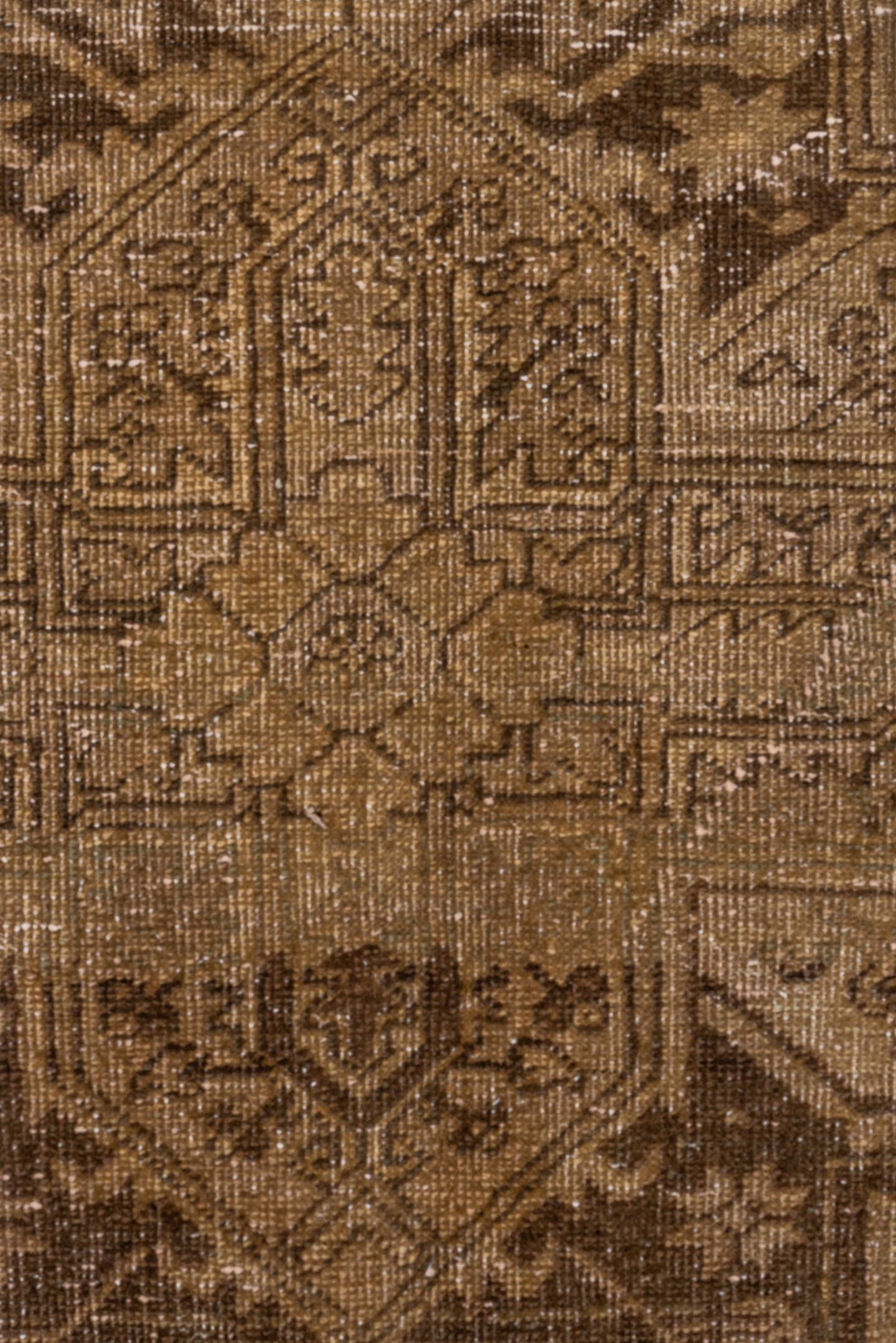 7' x 9' one-of-a-kind handmade antique Heriz rug. Color palette: taupe, camel, brown, ivory, charcoal, sage, slate, beige