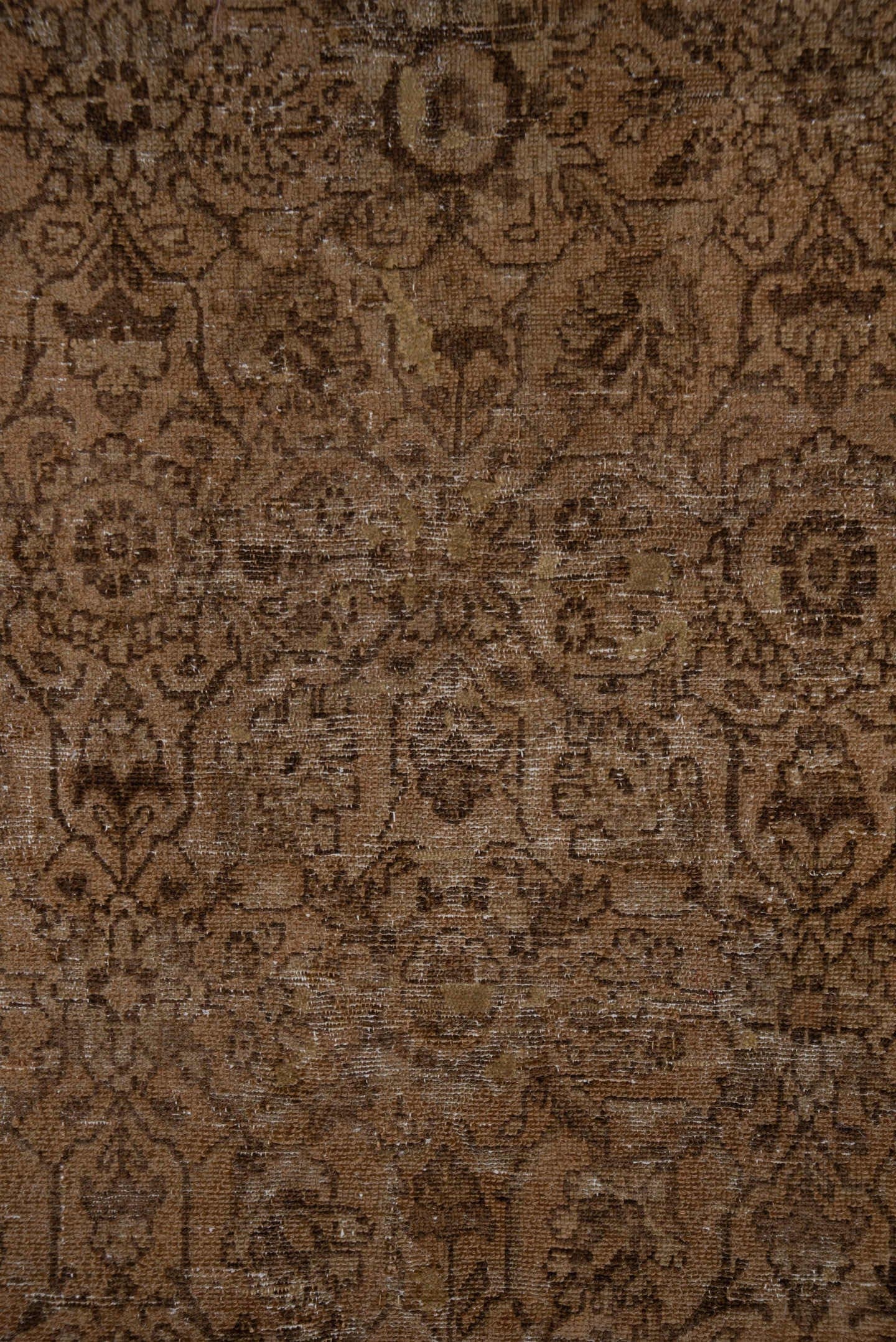 3' x 7' one-of-a-kind handmade antique Hamadan runner rug. Color palette: taupe, camel, brown, beige, ivory, ochre, gray