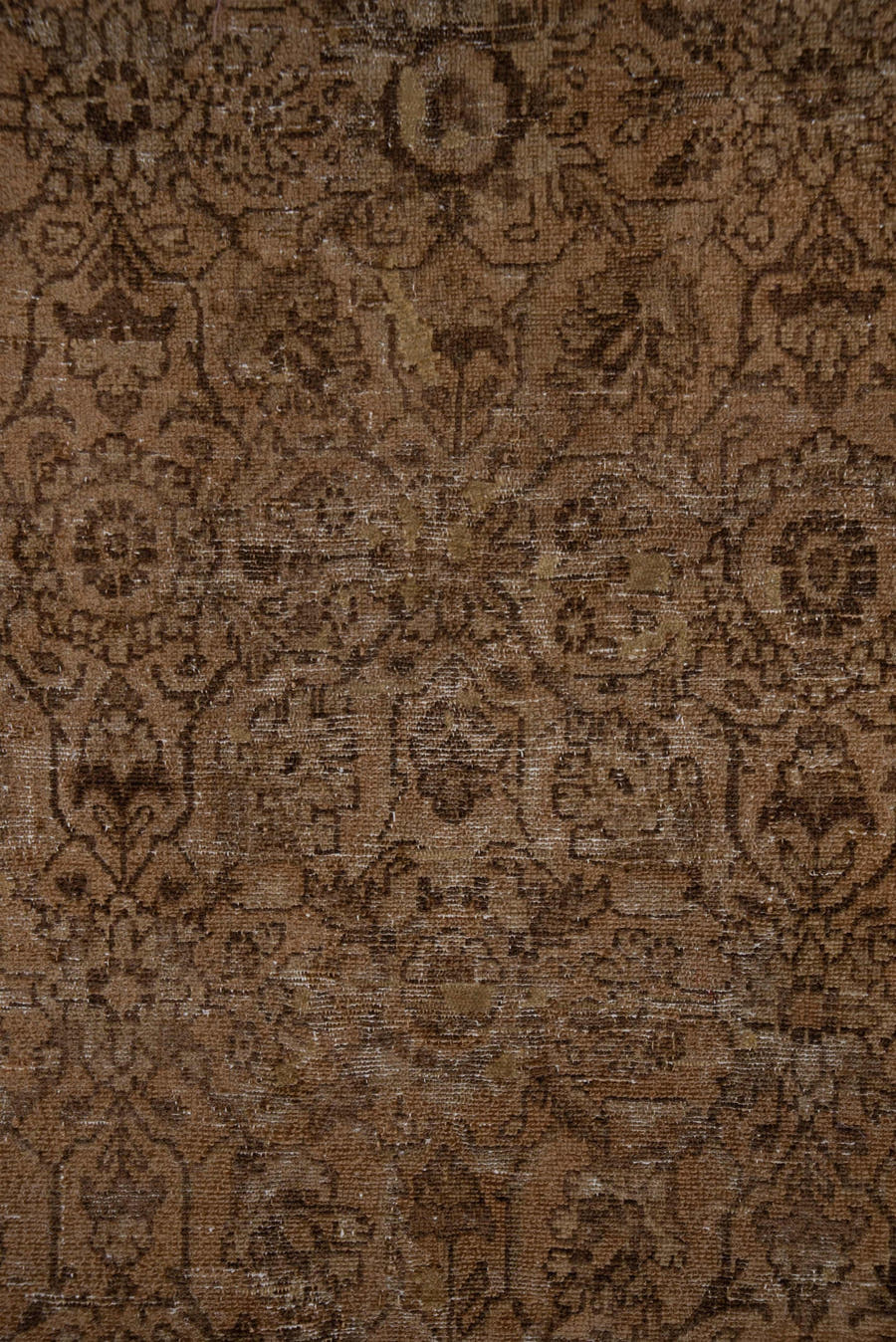 3' x 7' one-of-a-kind handmade antique Hamadan runner rug. Color palette: taupe, camel, brown, beige, ivory, ochre, gray