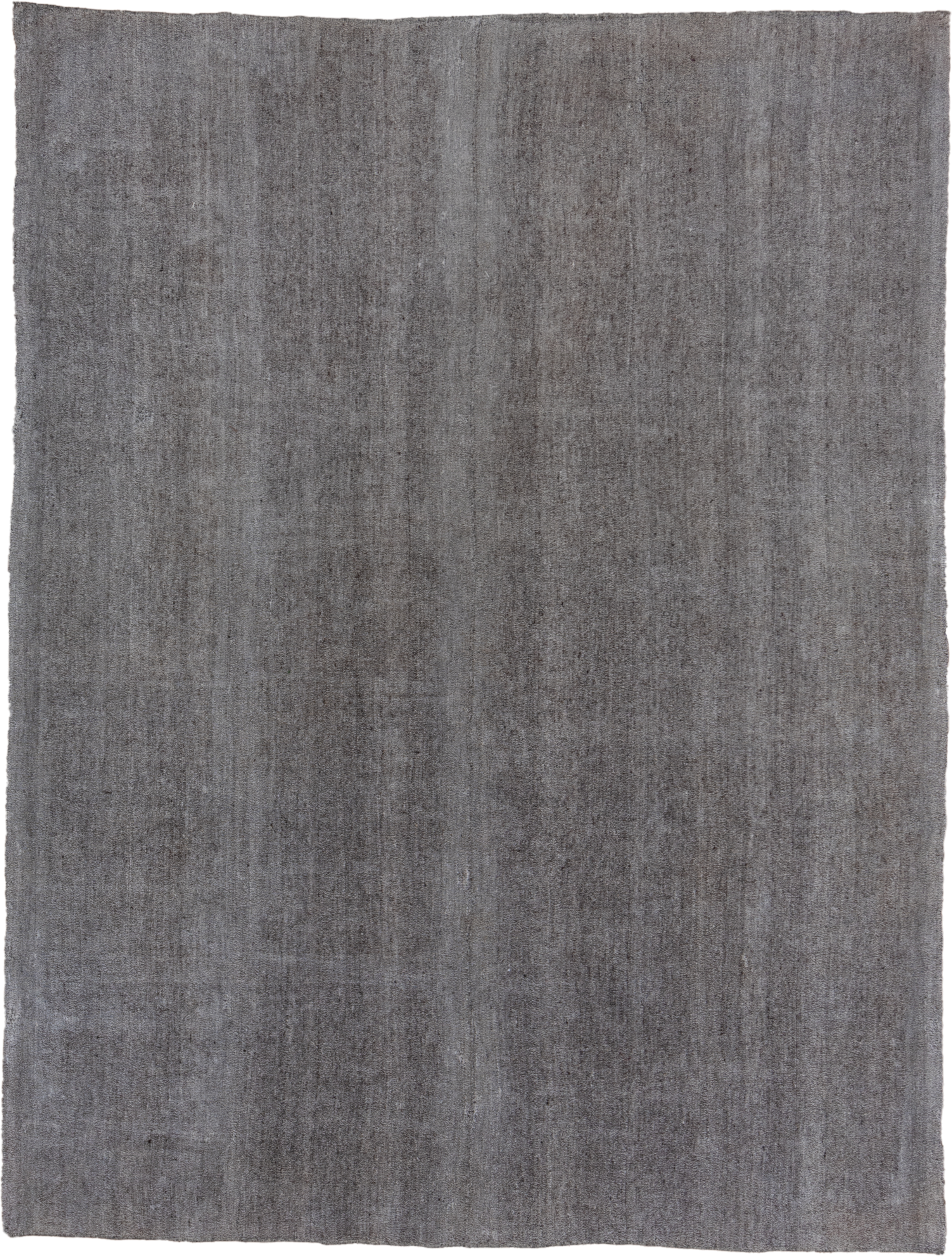 7' x 9' one-of-a-kind handmade antique Flatweave rug. Color palette: gray, charcoal, taupe, black, beige