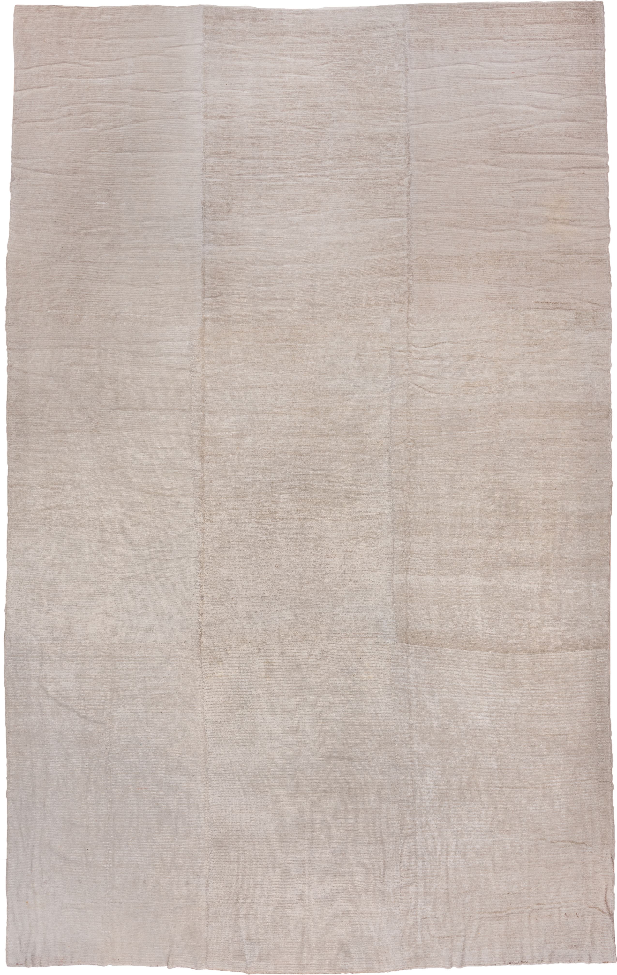 13' x 23' one-of-a-kind handmade vintage Tulu oversize rug. Color palette: ivory, taupe, cream, beige, gray
