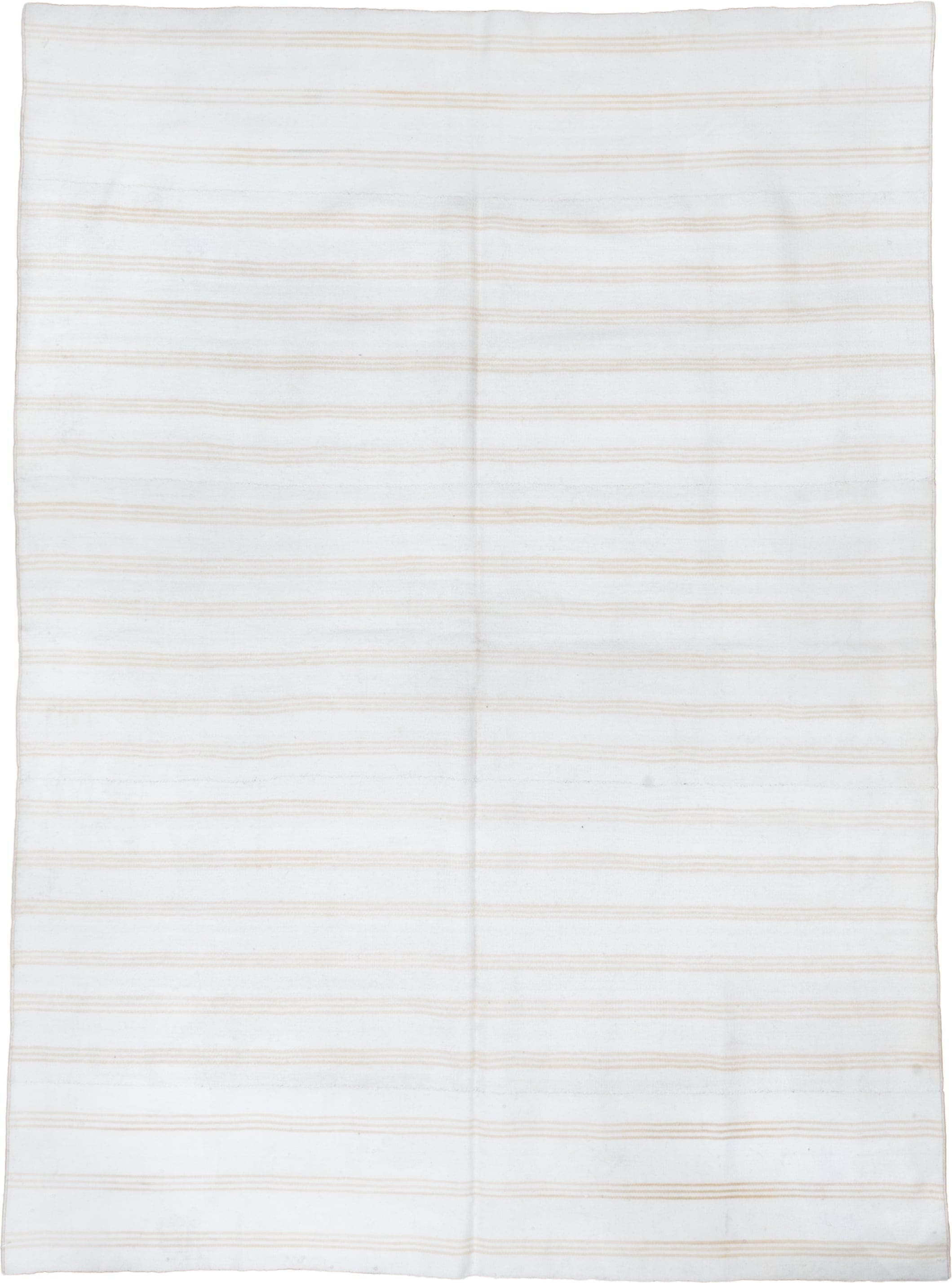6' x 8' one-of-a-kind handmade antique Flatweave medium size rug. Color palette: ivory, beige