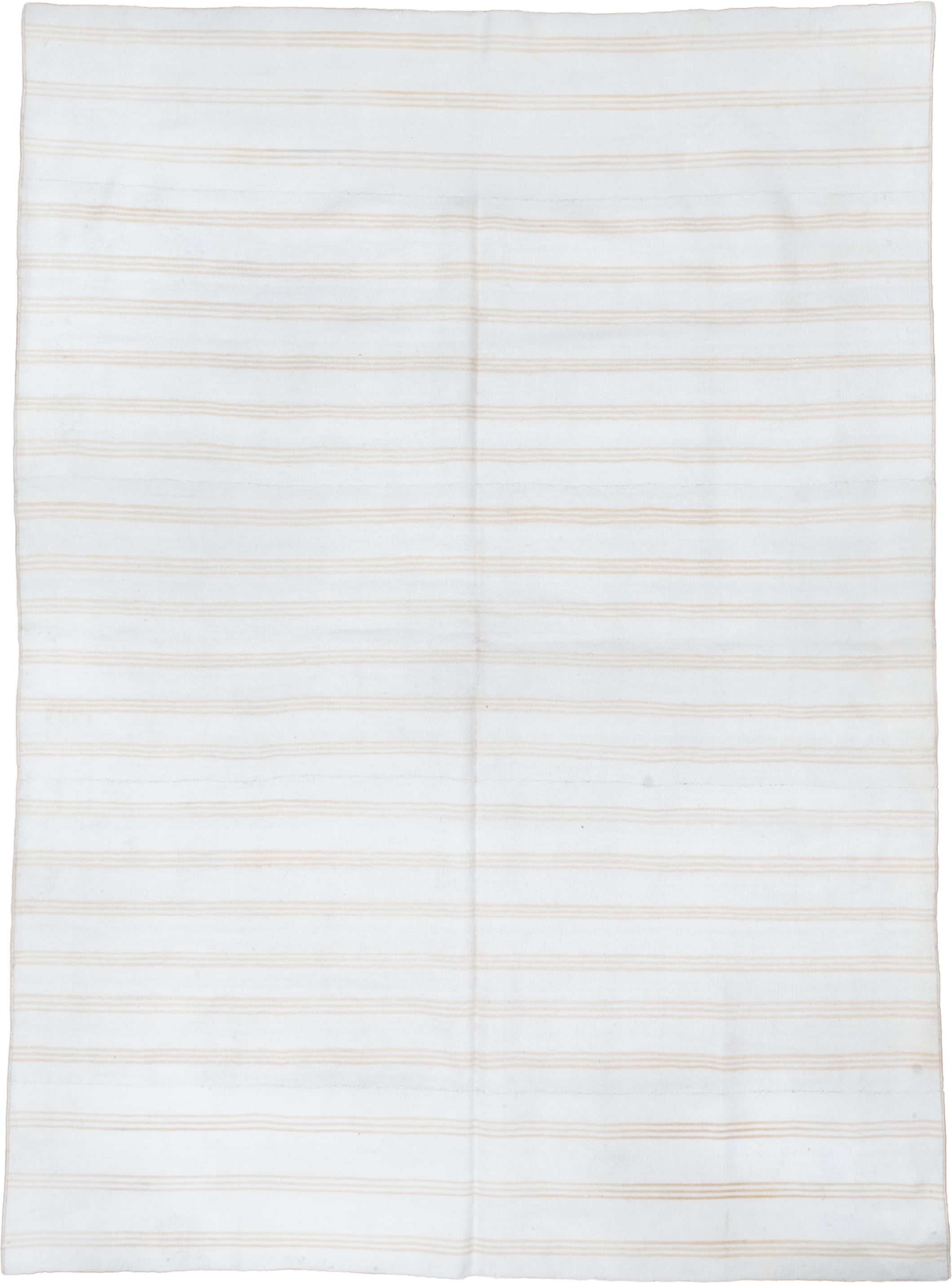 6' x 8' one-of-a-kind handmade antique Flatweave medium size rug. Color palette: ivory, beige