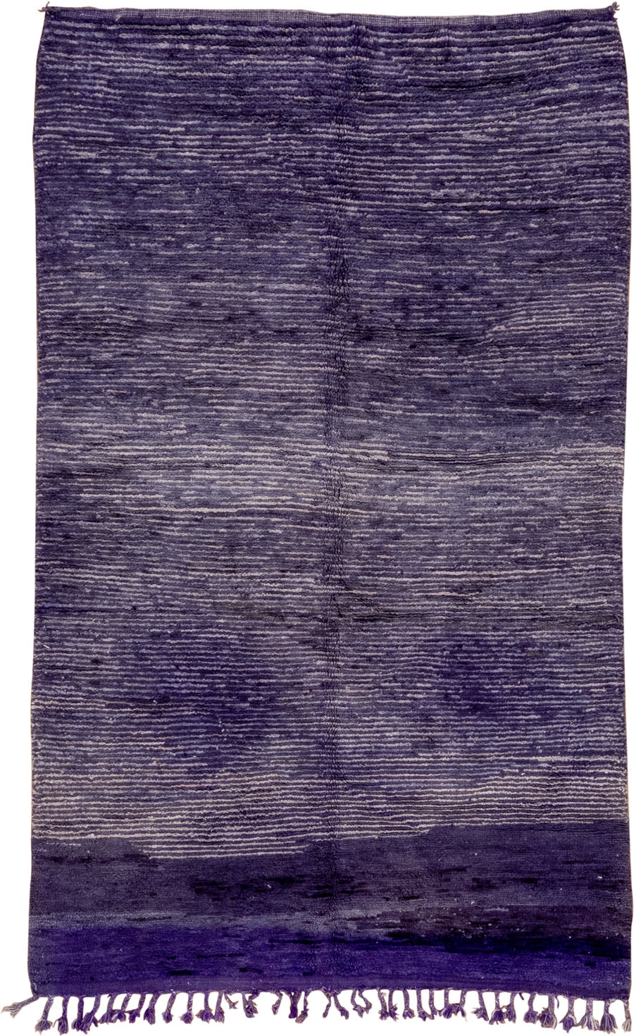 5' x 8' one-of-a-kind handmade vintage Moroccan medium size rug. Color palette: violet, indigo, lavender, charcoal, pink