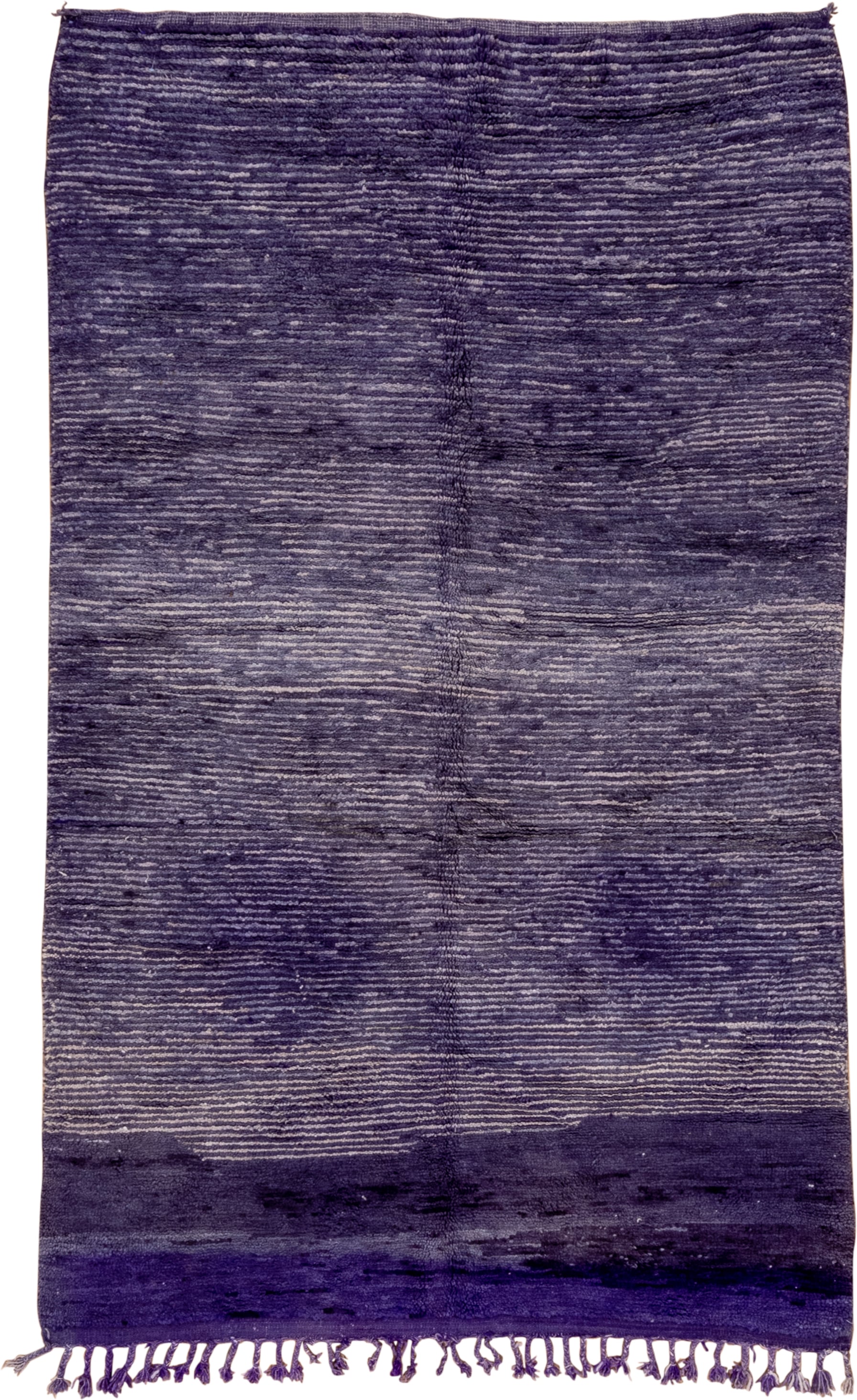 5' x 8' one-of-a-kind handmade vintage Moroccan medium size rug. Color palette: violet, indigo, lavender, charcoal, pink
