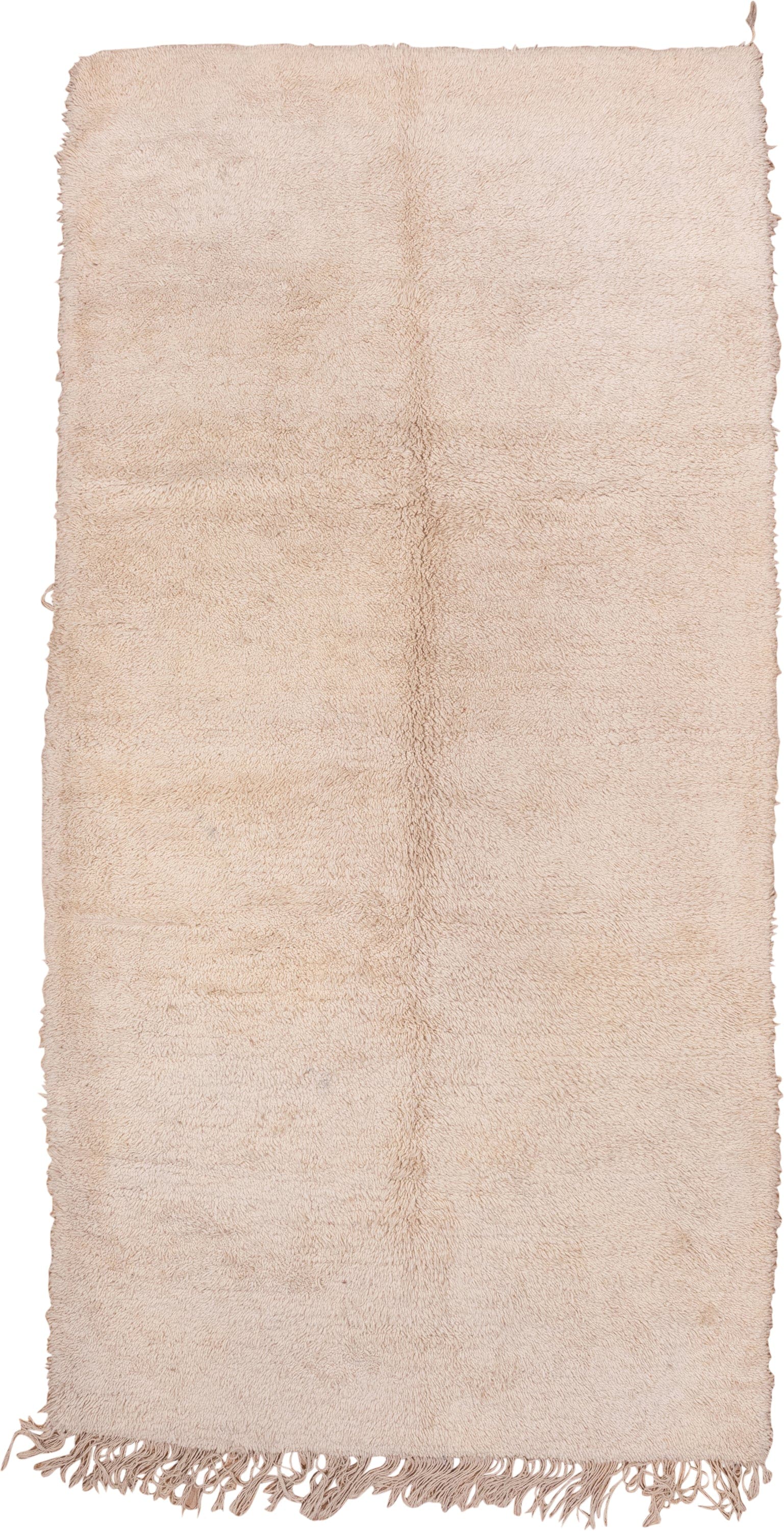 6' x 12' one-of-a-kind handmade vintage Moroccan large size rug. Color palette: ivory, cream, beige, taupe, gray