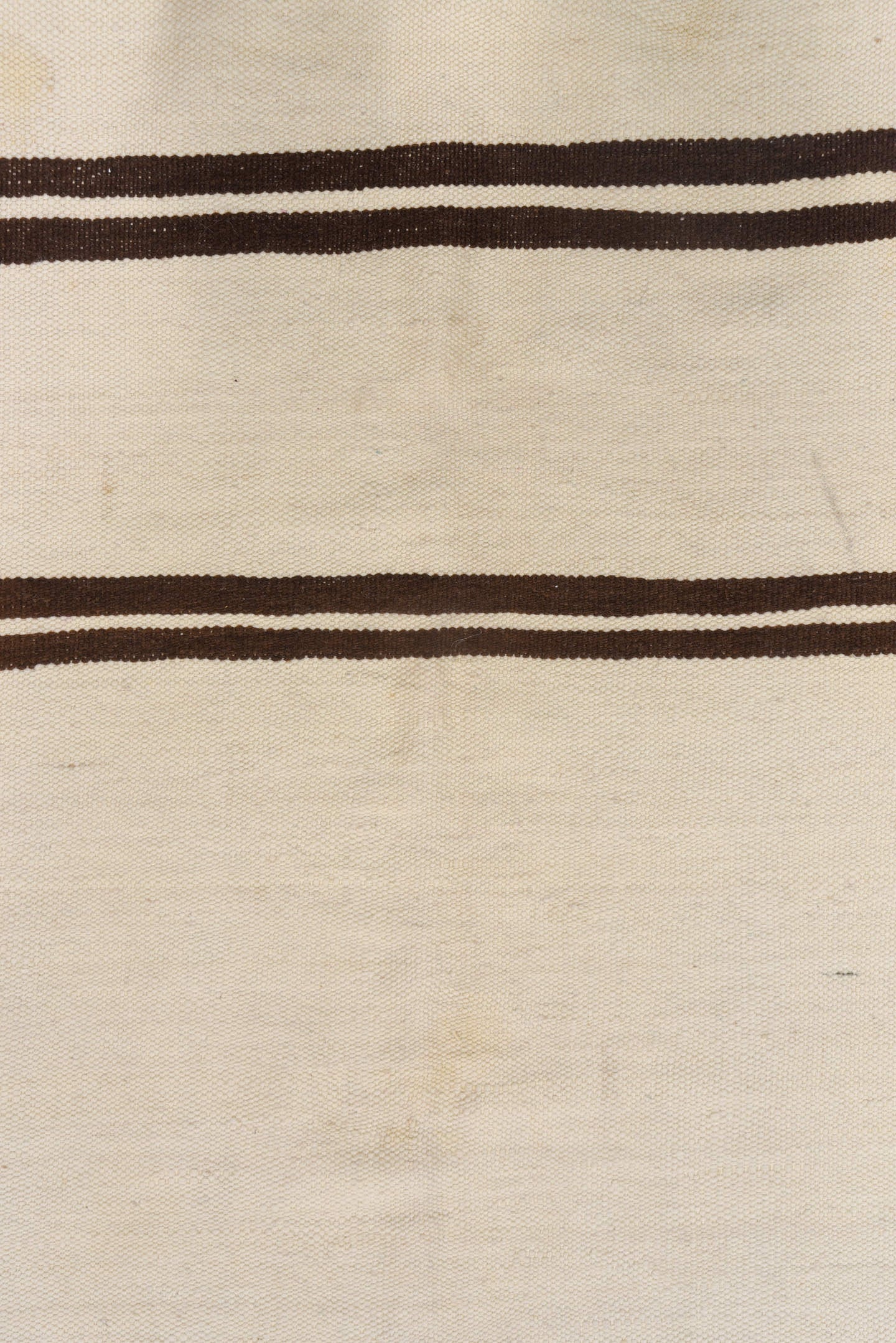 5' x 10' one-of-a-kind handmade vintage Blanket medium size rug. Color palette: ivory, brown, cream, taupe, beige, gray