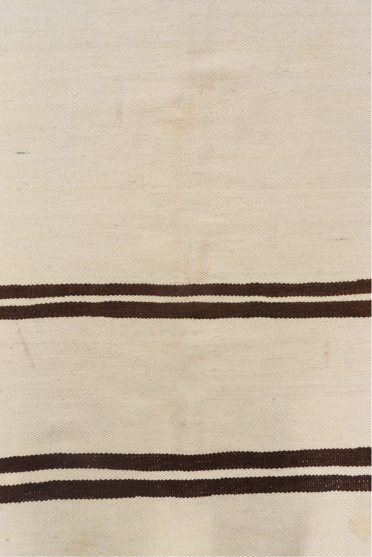 5' x 10' one-of-a-kind handmade vintage Blanket medium size rug. Color palette: ivory, brown, cream, taupe, beige, gray